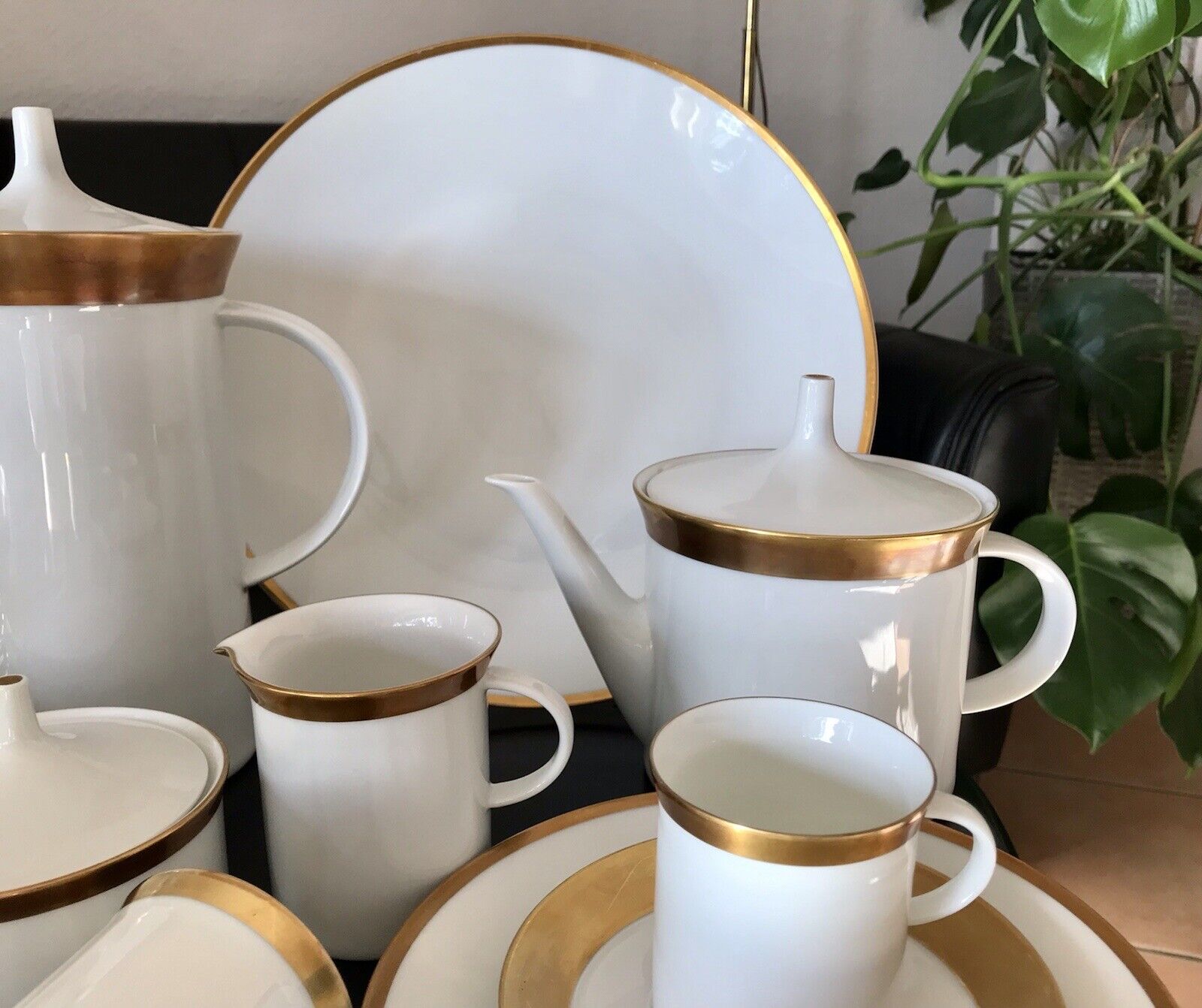 Vintage 60er Rosenthal Porzellan Kaffeeservice weiß gold Kurfürstendamm Studio