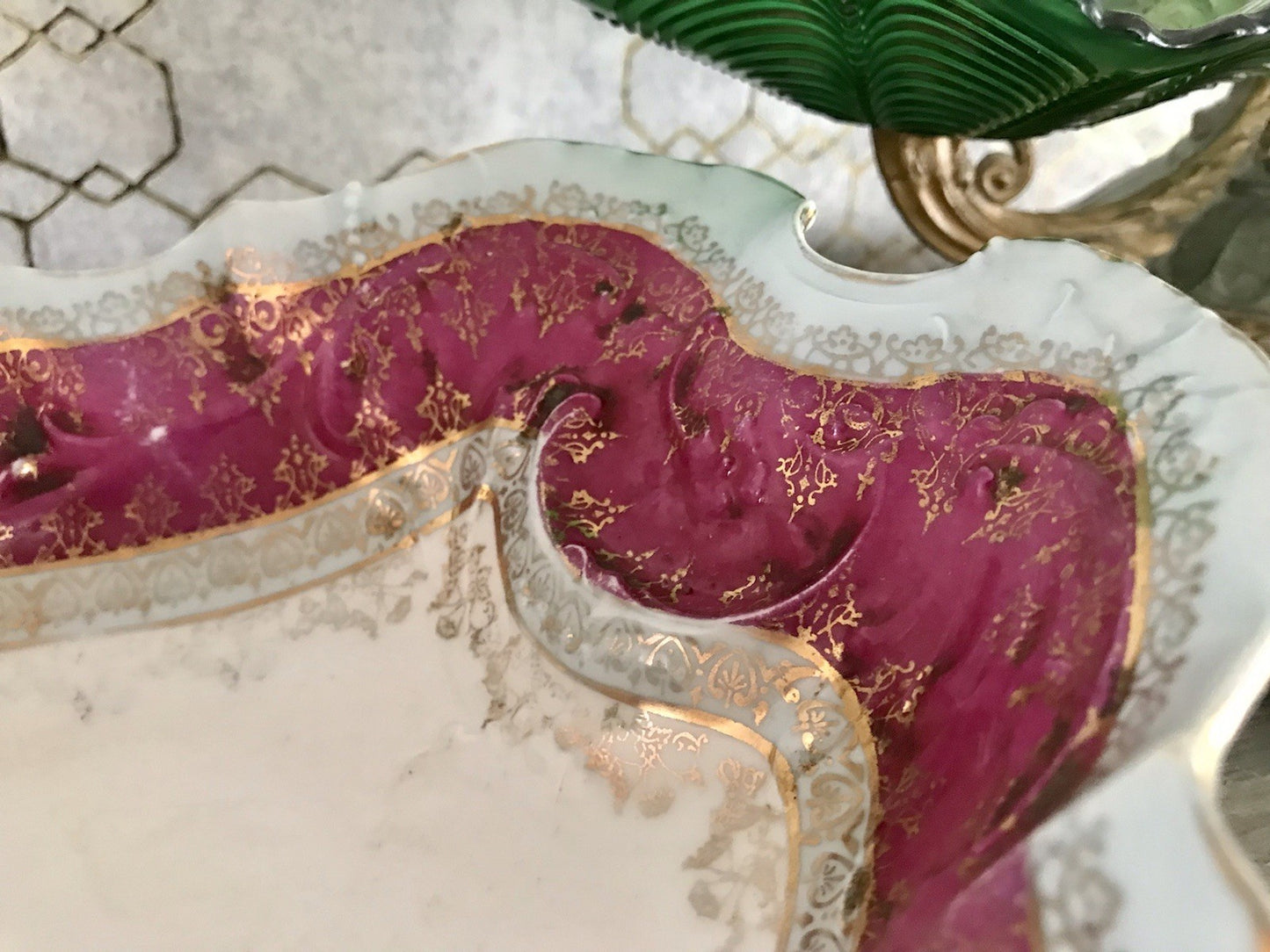 Antik Carl Tielsch Porzellan Schale Zierschale ~ 1870 Maria Leszczynska Porträt