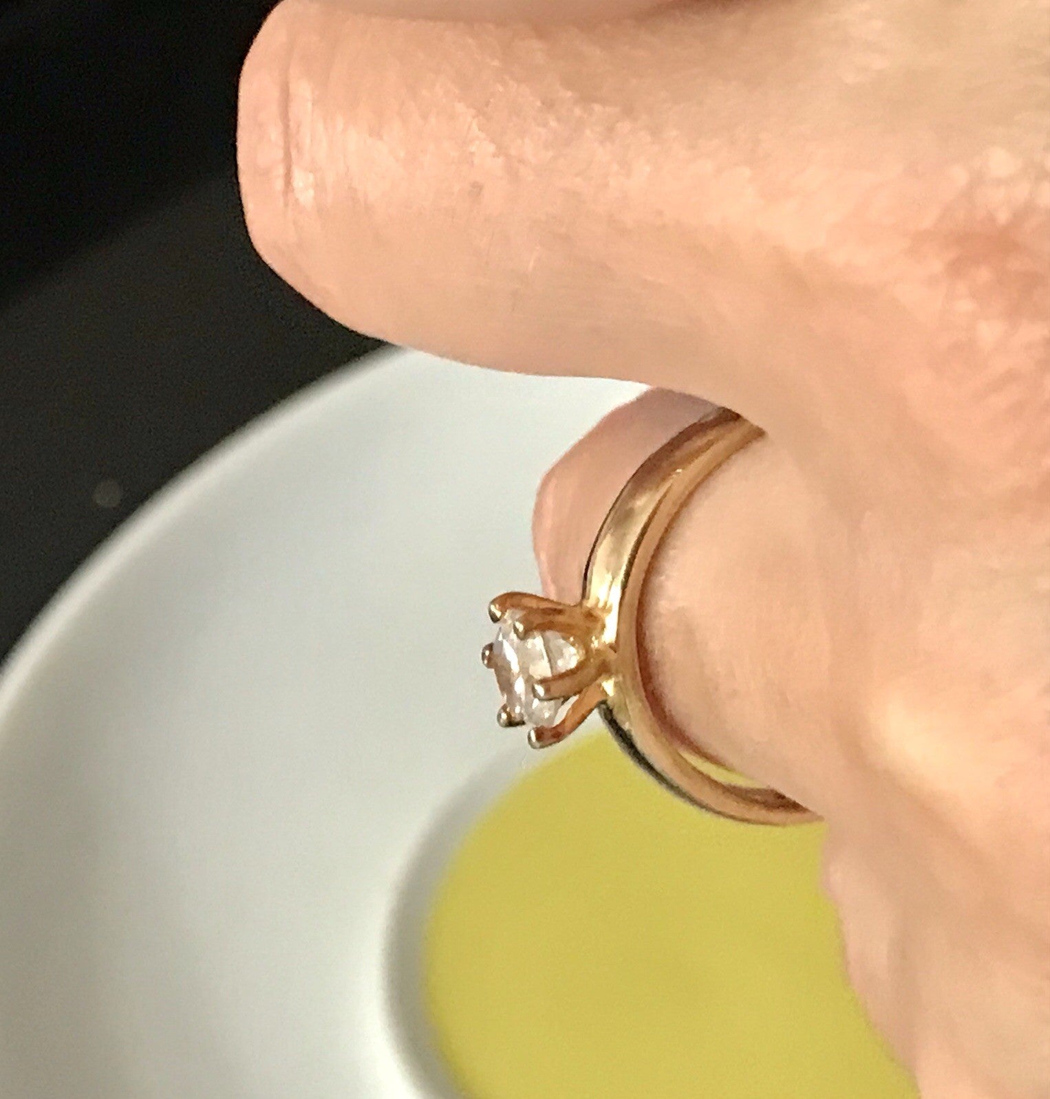 Vintage alt Damen Ring Silber 925 Gr.60 farbloser Stein Solitär 19,1 vergoldet