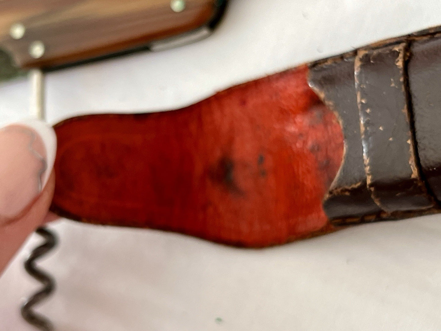 Antik Vintage Taschenmesser Klappmesser Jagdmesser Max Flus Remscheid Lederetui