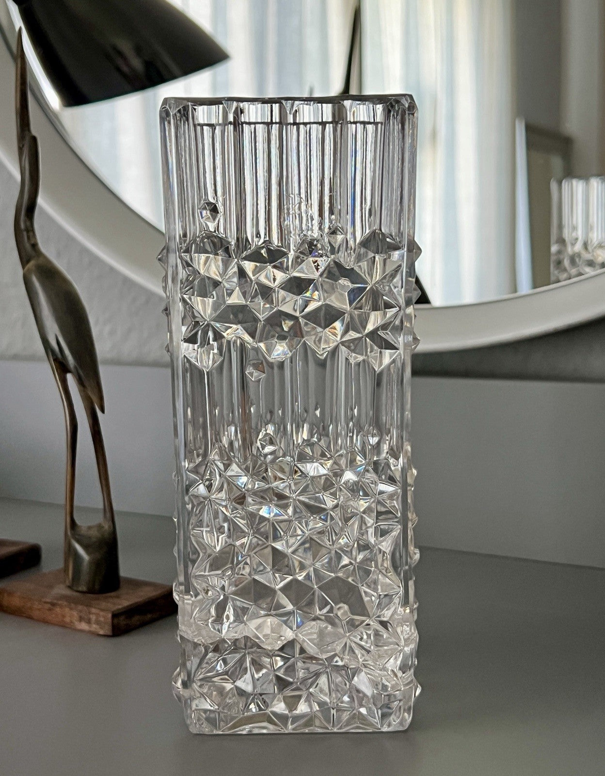 Vintage MCM Vase Blockvase Glasvase Glas Bleikristall Kristallglas Nachtmann?