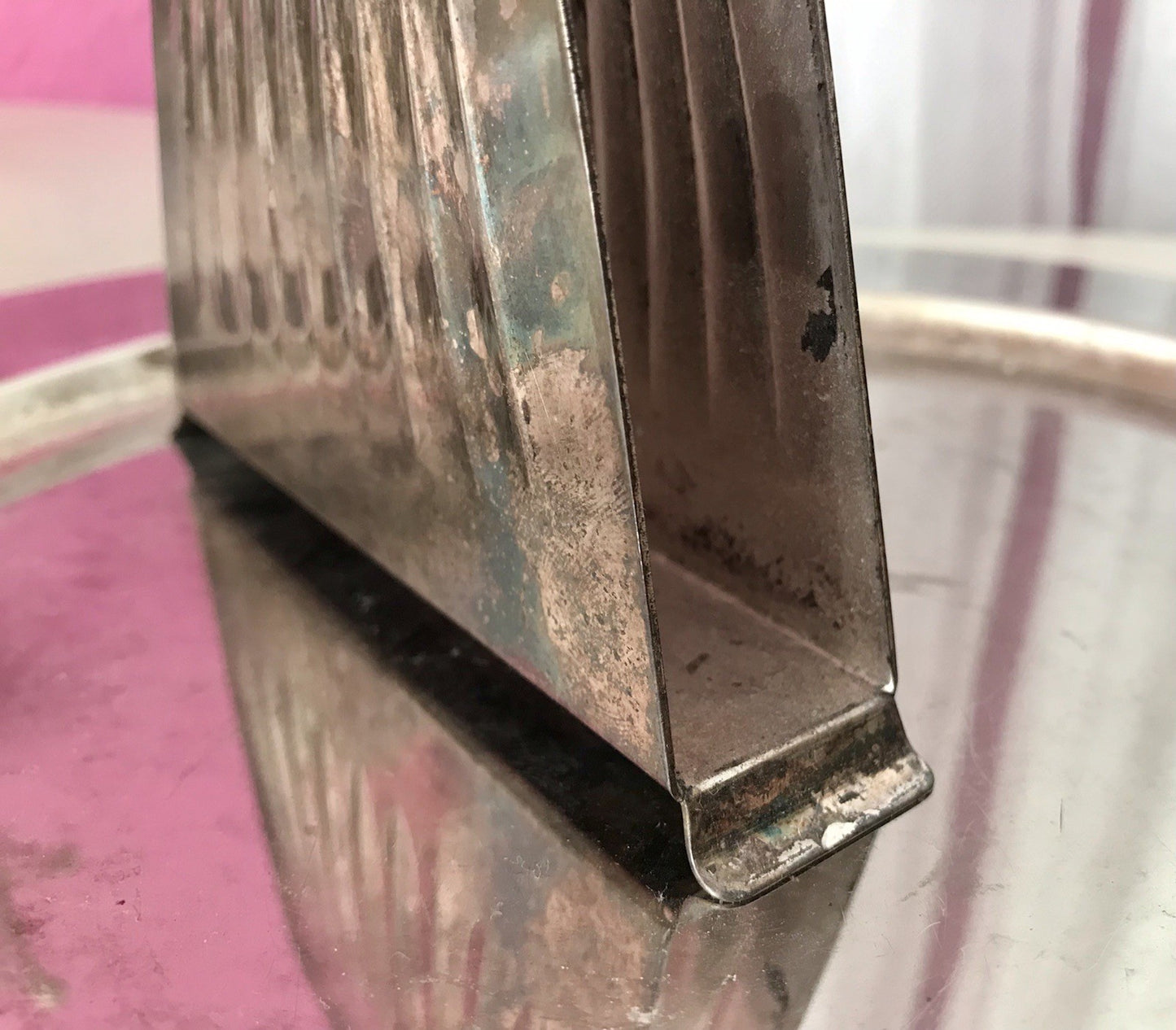Vintage Mid Century String-Ära 60er Serviettenhalter versilbert