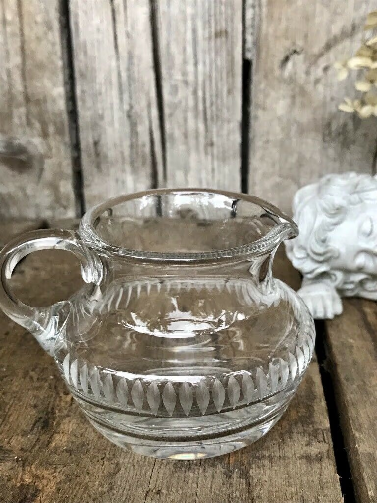 Alt Sahnegießer Kristallglas Bleikristall Glas