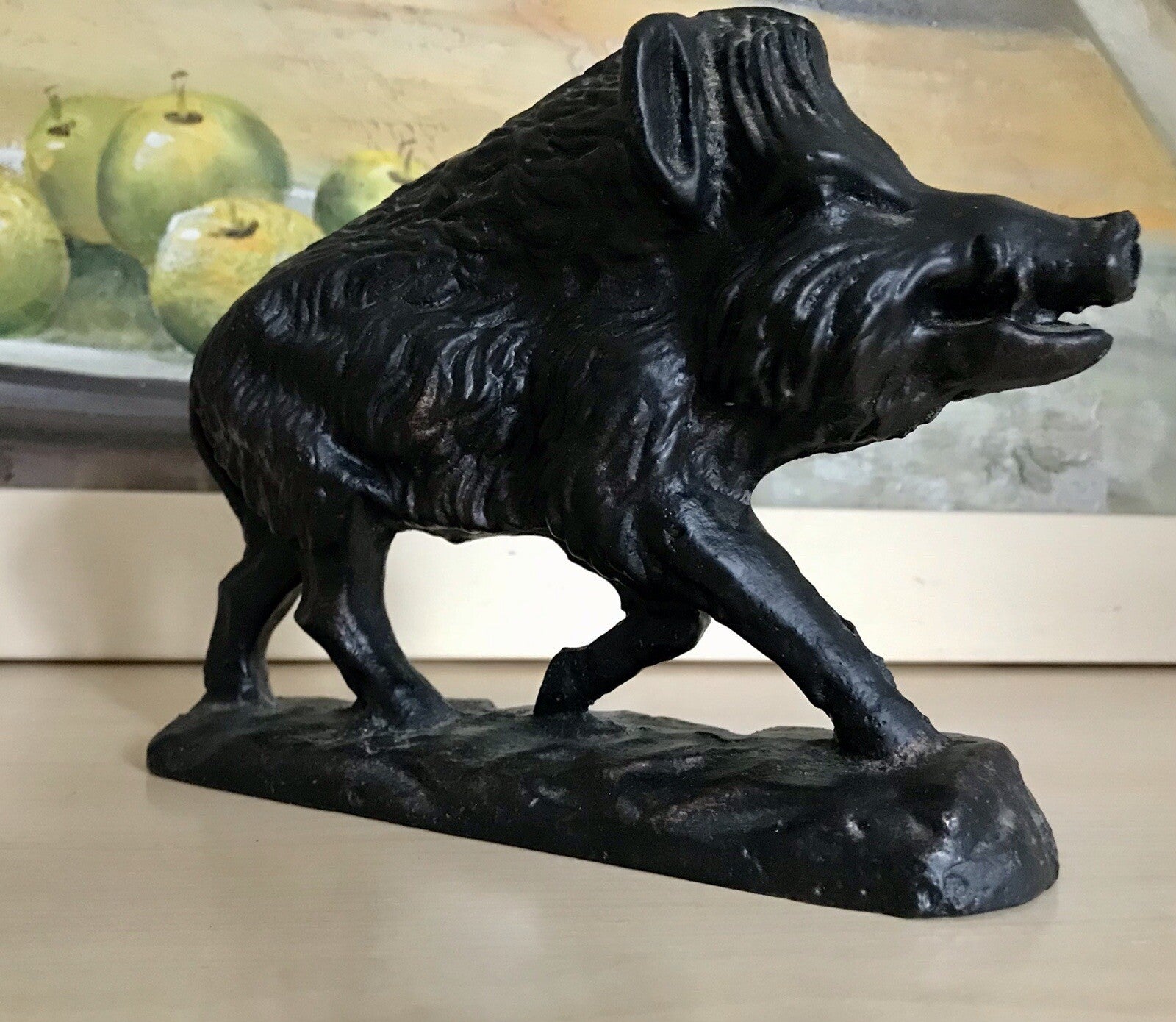 Alt antik? Eisenguss Skulptur Figur Schwein Wildschwein Gusseisen