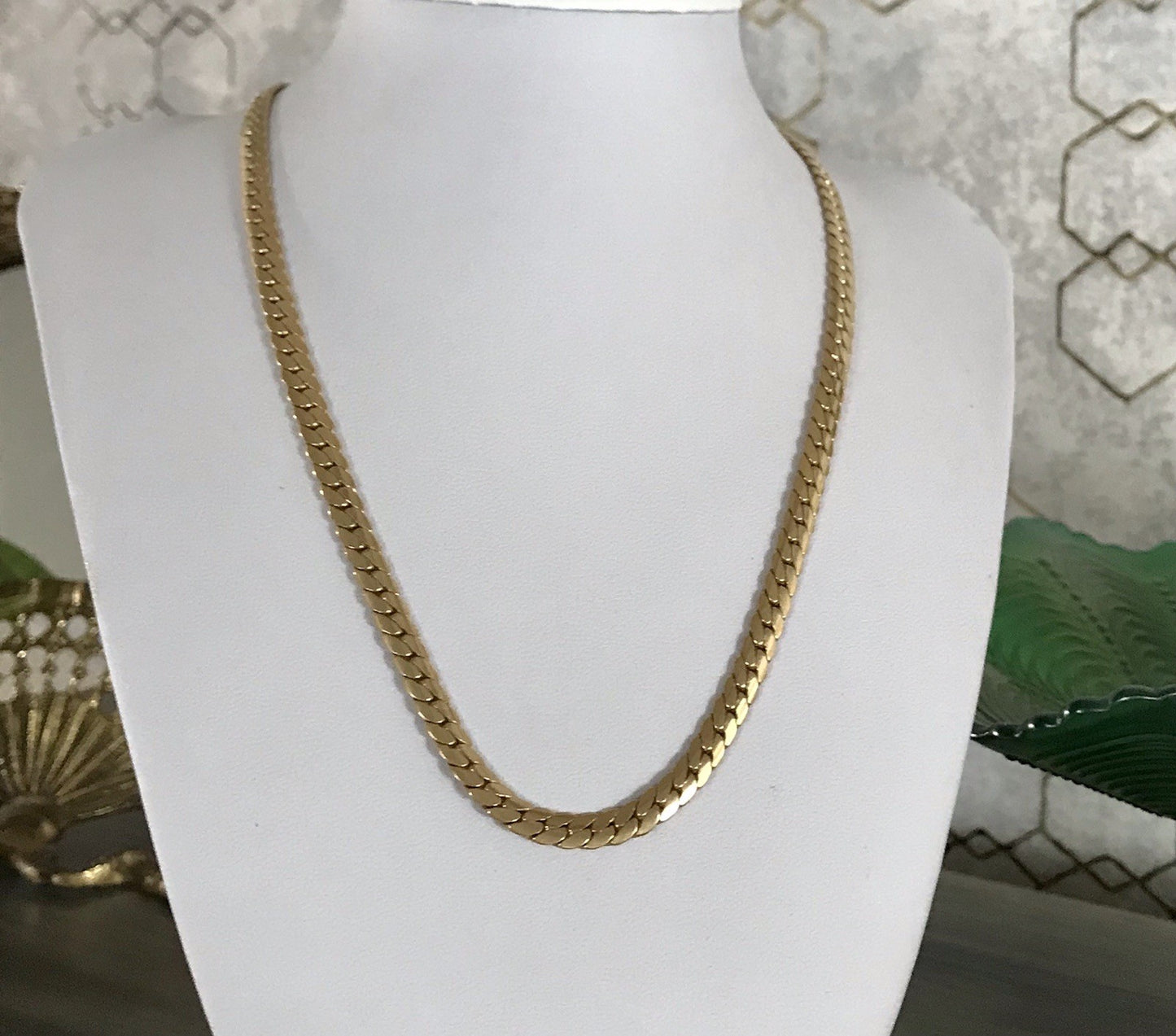 Vintage Halskette Amerik. Doublè gold SCHÖN Damen Massiv Collier Kette