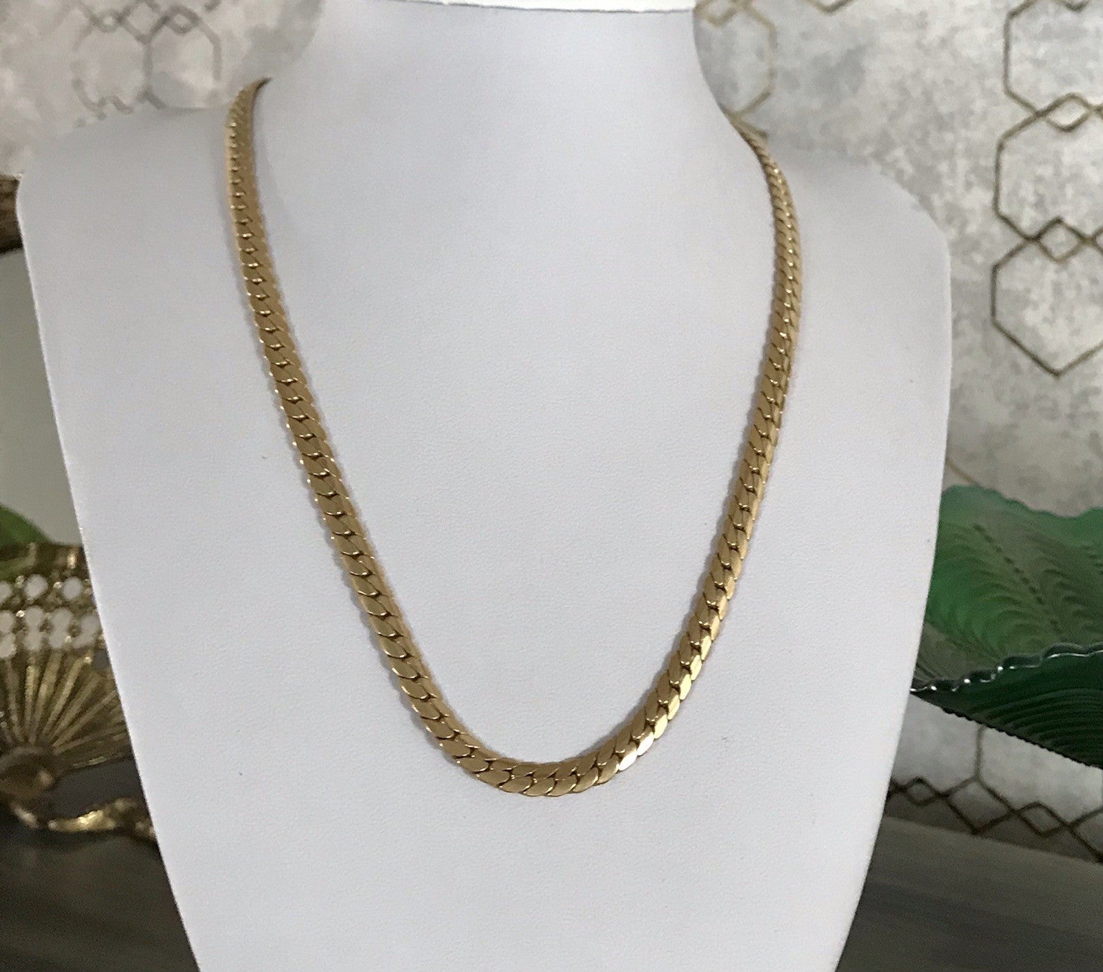 Vintage Halskette Amerik. Doublè gold SCHÖN Damen Massiv Collier Kette