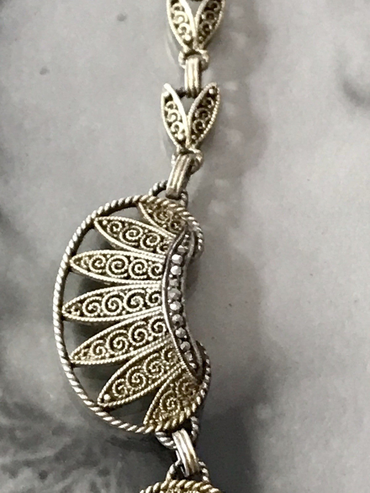 Antik Theodor Fahrner Designer Collier 925 Silber vergoldet Markasite Halskette