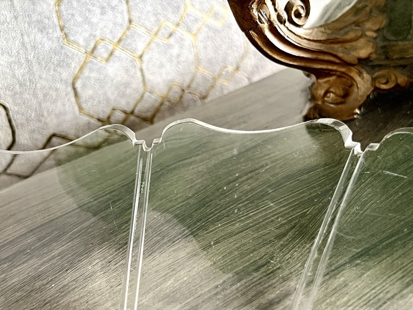 Antik Biedermeier Groß  Schale Teller Glasschale um 1850 geschnitten