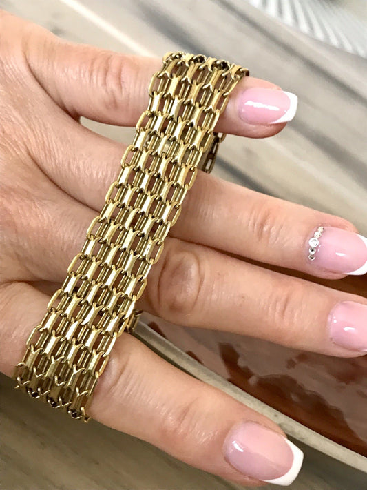 Vintage Teppicharmband Armband vergoldet Amerik. Doublè