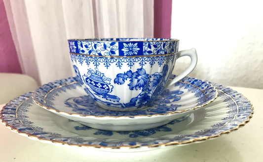 Antik Vintage Porzellan 1 Kaffee-Gedeck Sammeltasse Schön! China blau Tuppack&