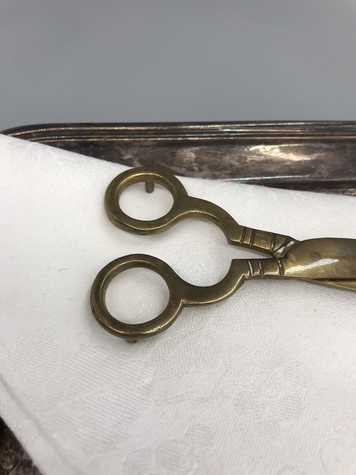 Alt Vintage Messing Dochtschere massiv