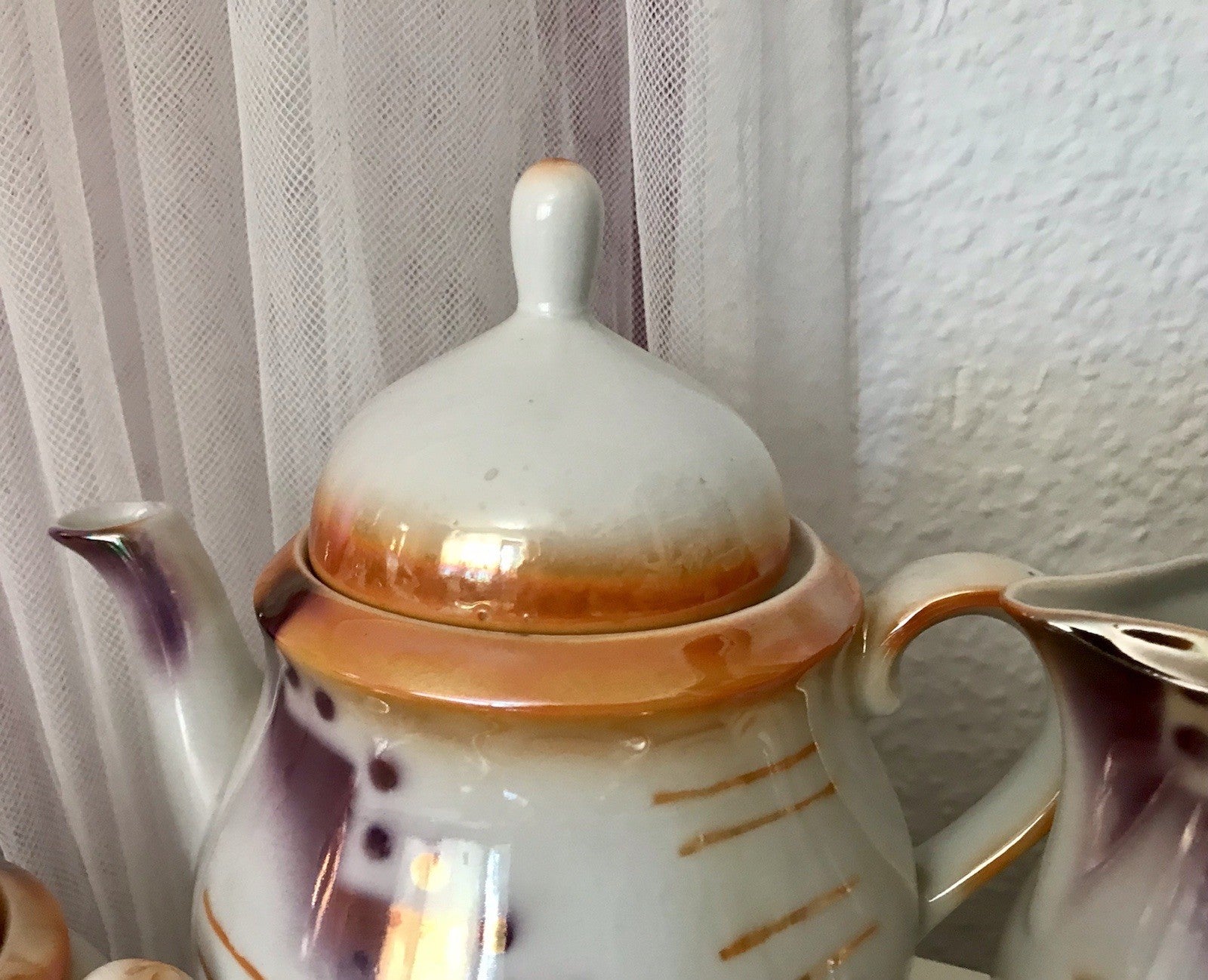 Antik Art Déco Porzellan Kaffeeservice Spritzdekor Teeservice 6 Pers.