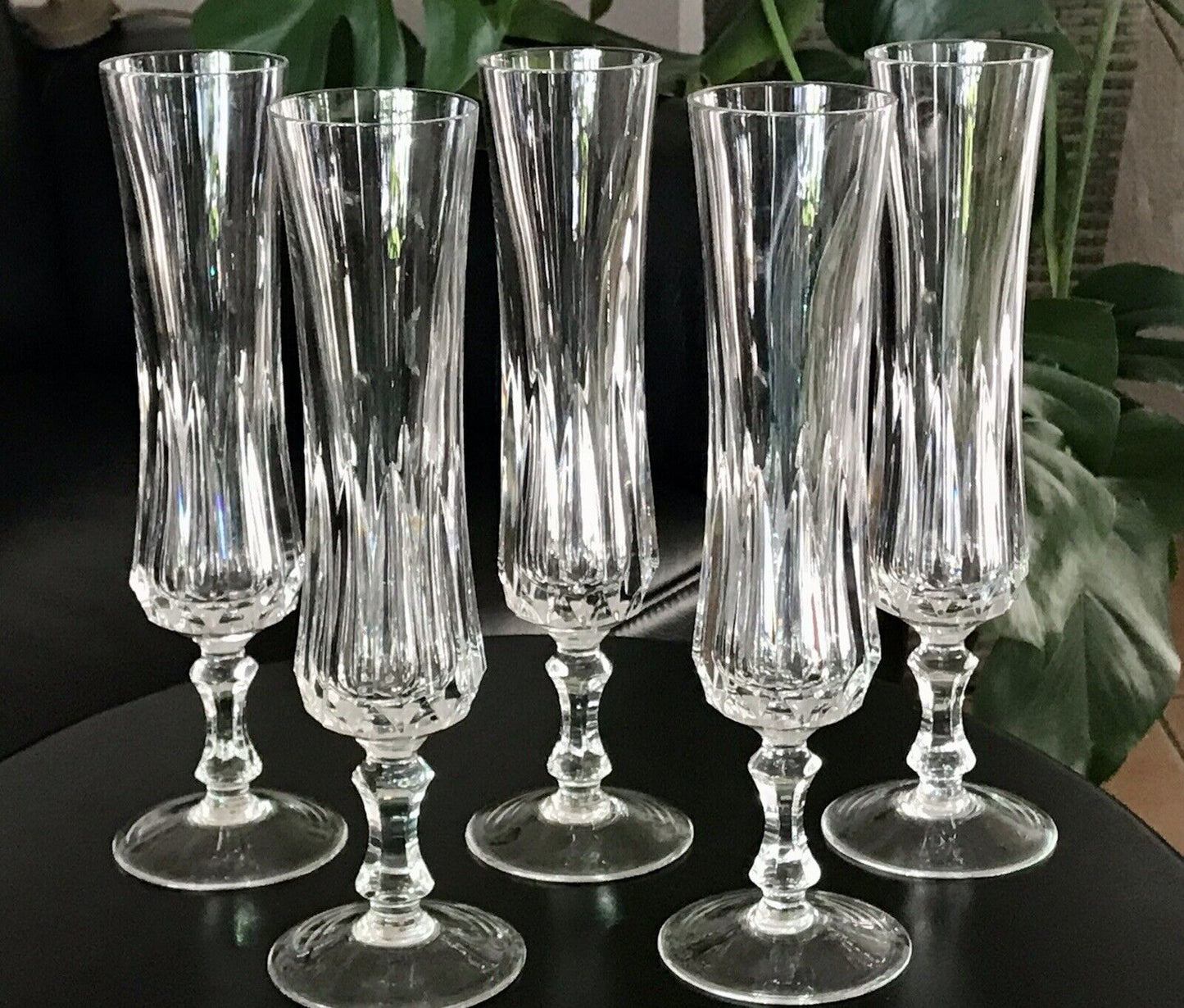 Vintage 5 EDEL Champagner Sektflöten Sektgläser Glas Kristallglas