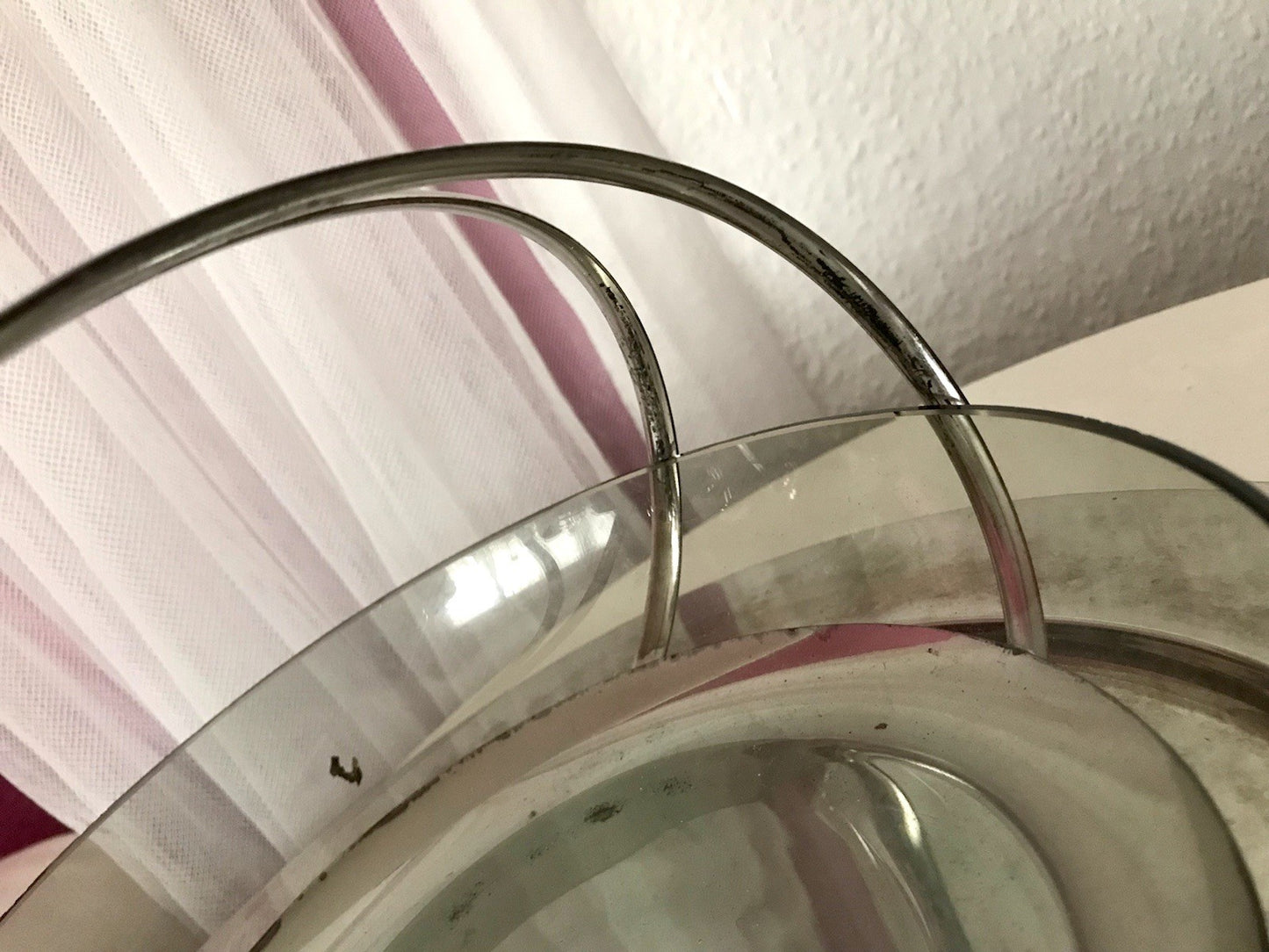 WMF ? Vintage Schale versilbert 50er 60er Mid Century Rauchglas Einsatz MCM