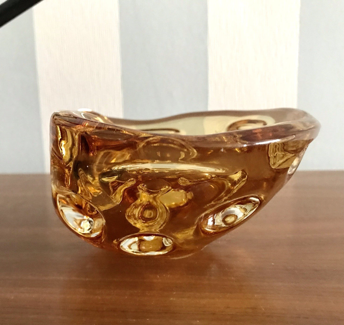 Murano 60er 70er Jahre Nieren Aschenbecher Schale Glas gelb Dubben So Schön!