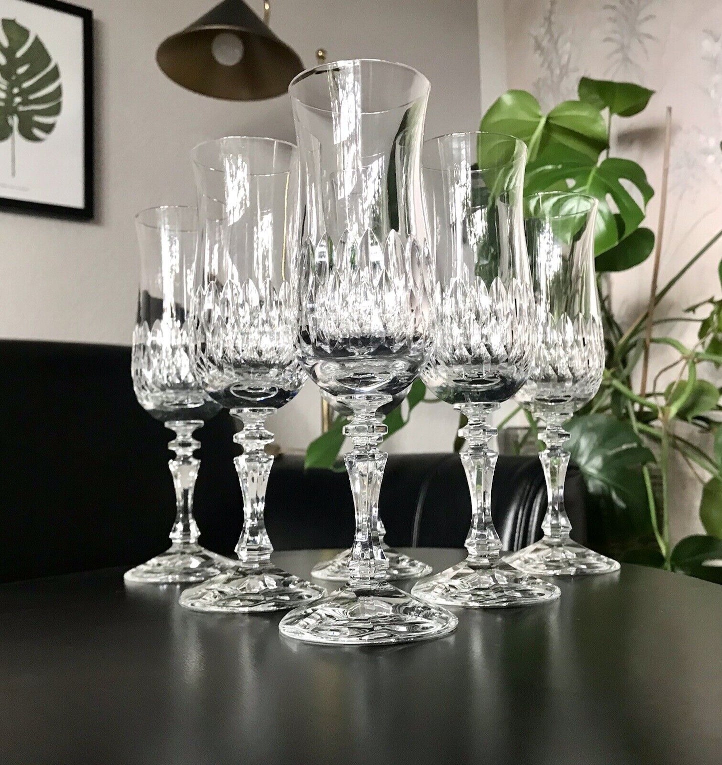 Vintage 6 EDEL Champagner Sektflöten Sektgläser Glas Kristallglas