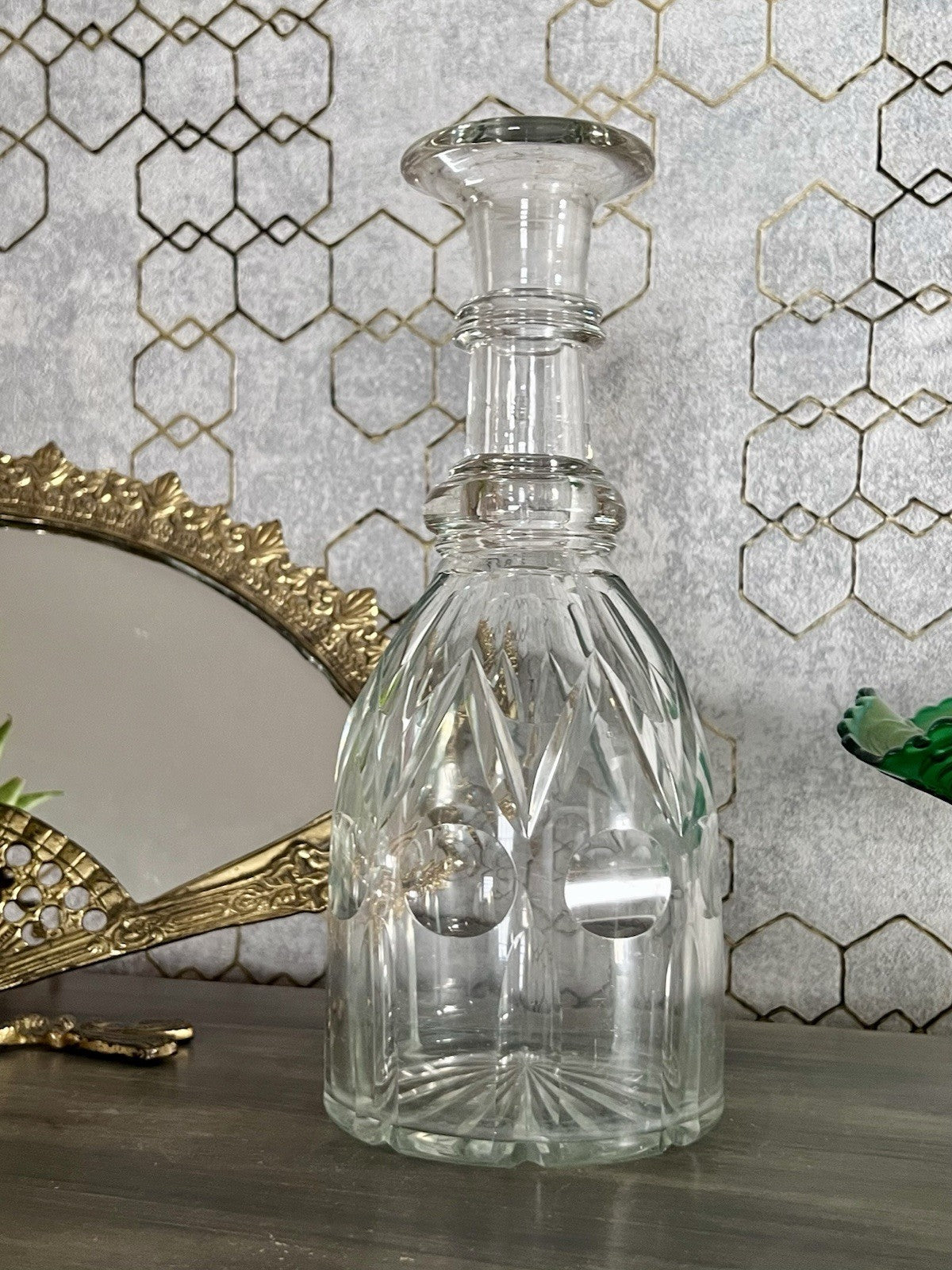Antik Biedermeier ? groß Karaffe Weinkaraffe Dekanter Glas viktorianisch