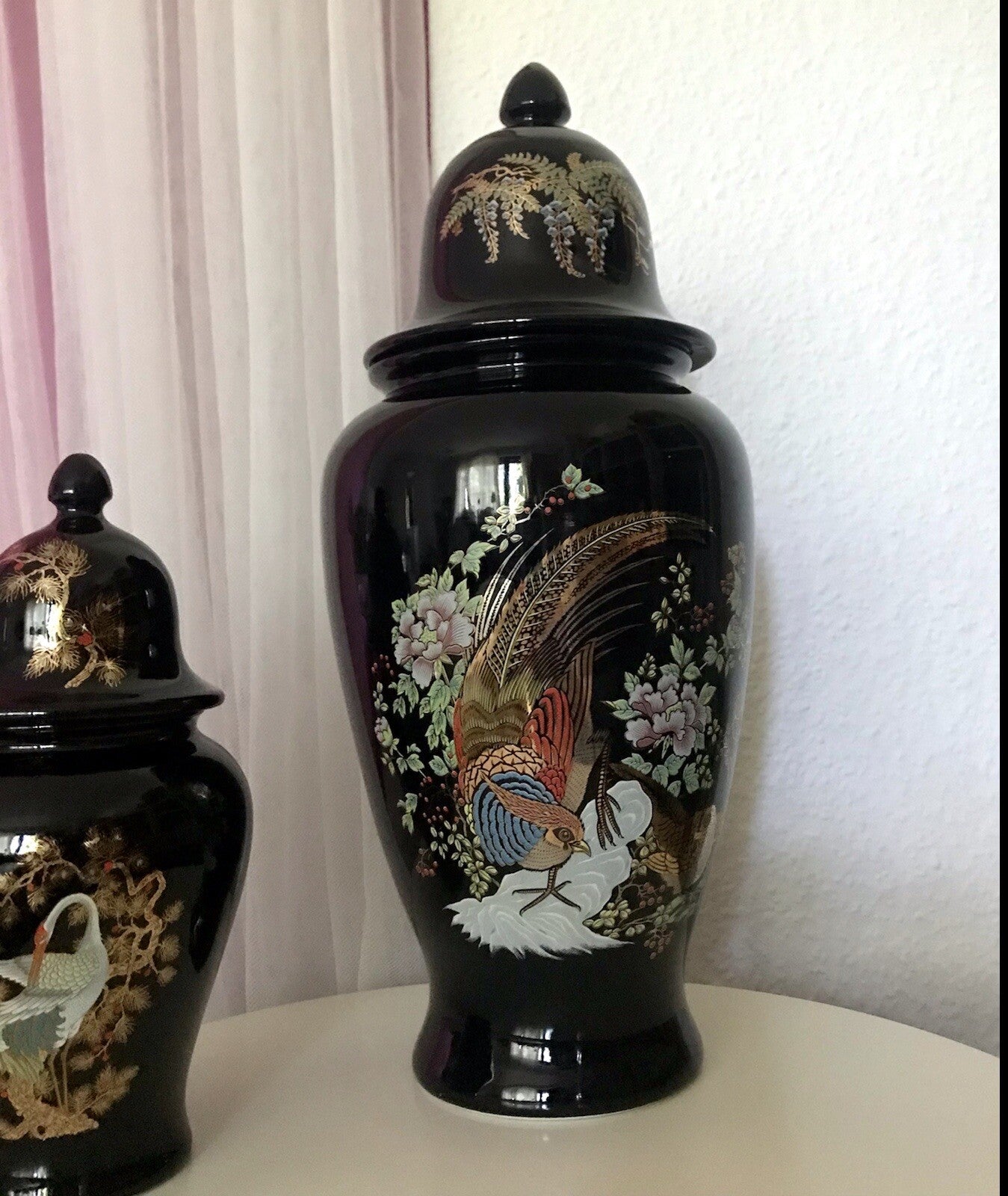 Vintage 1 Porzellan Prunkvase Deckelvase Vase Italien MCModernistisch schwarz