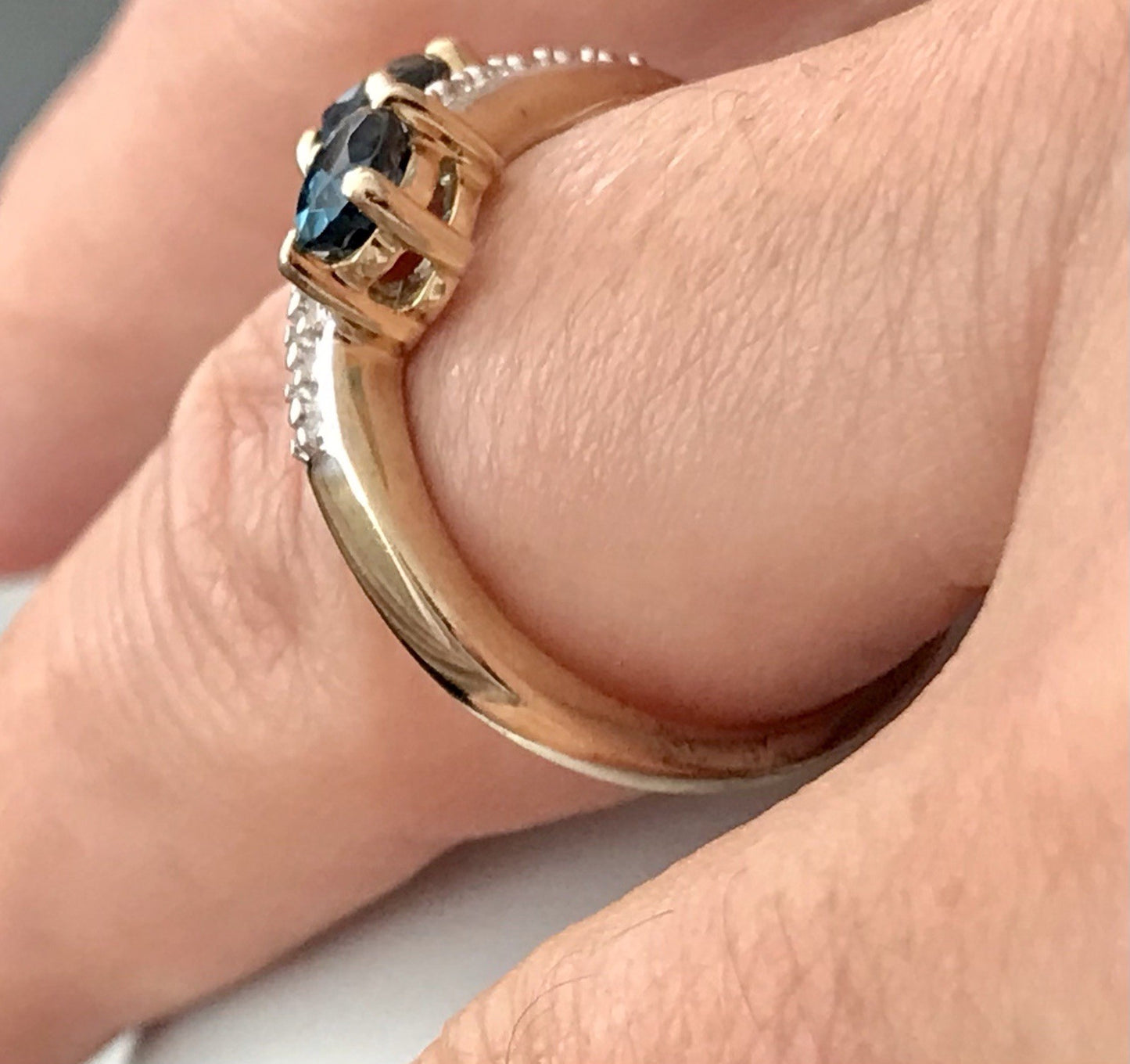 Vintage Ring blaue Steine Saphire?  Silber 925 vergoldet ~Gr.60