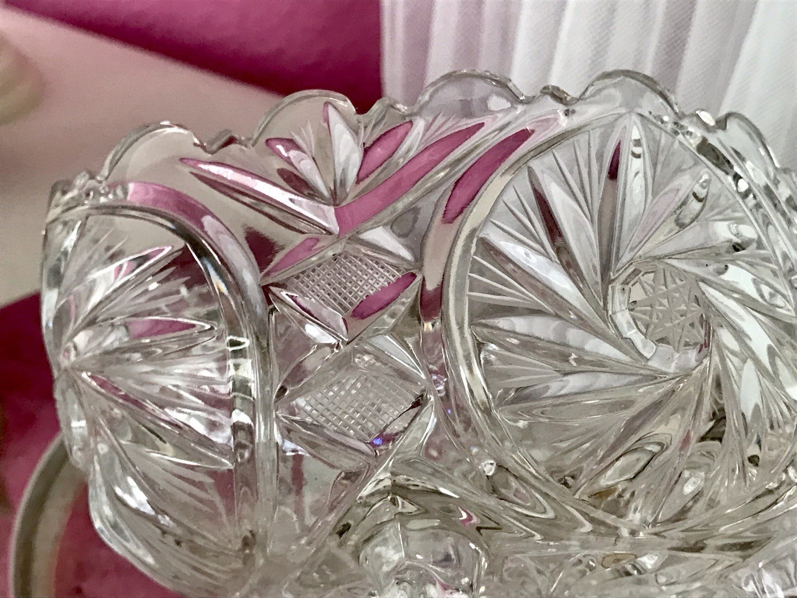 Alt Vintage Bleikristall Bonboniere Schale Glas edel Kristallglas PRL Polen