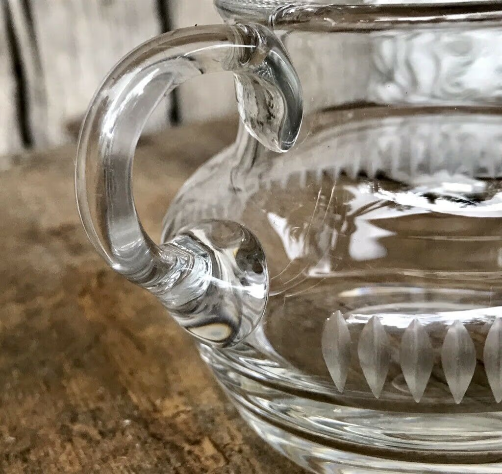 Alt Sahnegießer Kristallglas Bleikristall Glas