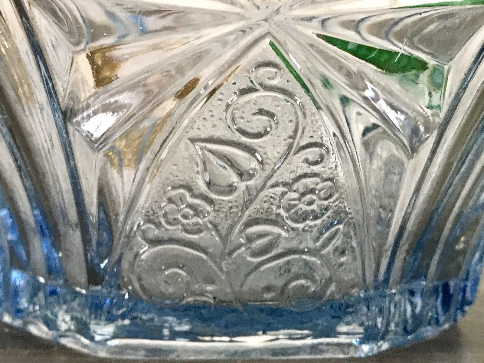 Antik Blau Art Déco Schale Pressglas Glasschale So Schön!