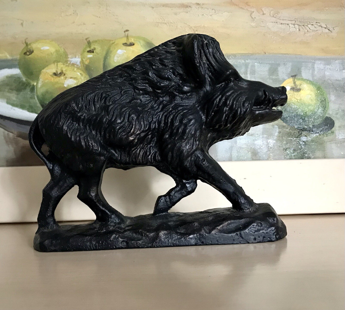 Alt antik? Eisenguss Skulptur Figur Schwein Wildschwein Gusseisen