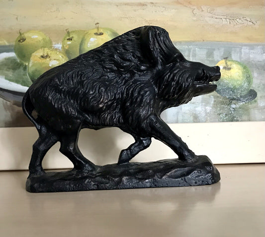 Alt antik? Eisenguss Skulptur Figur Schwein Wildschwein Gusseisen