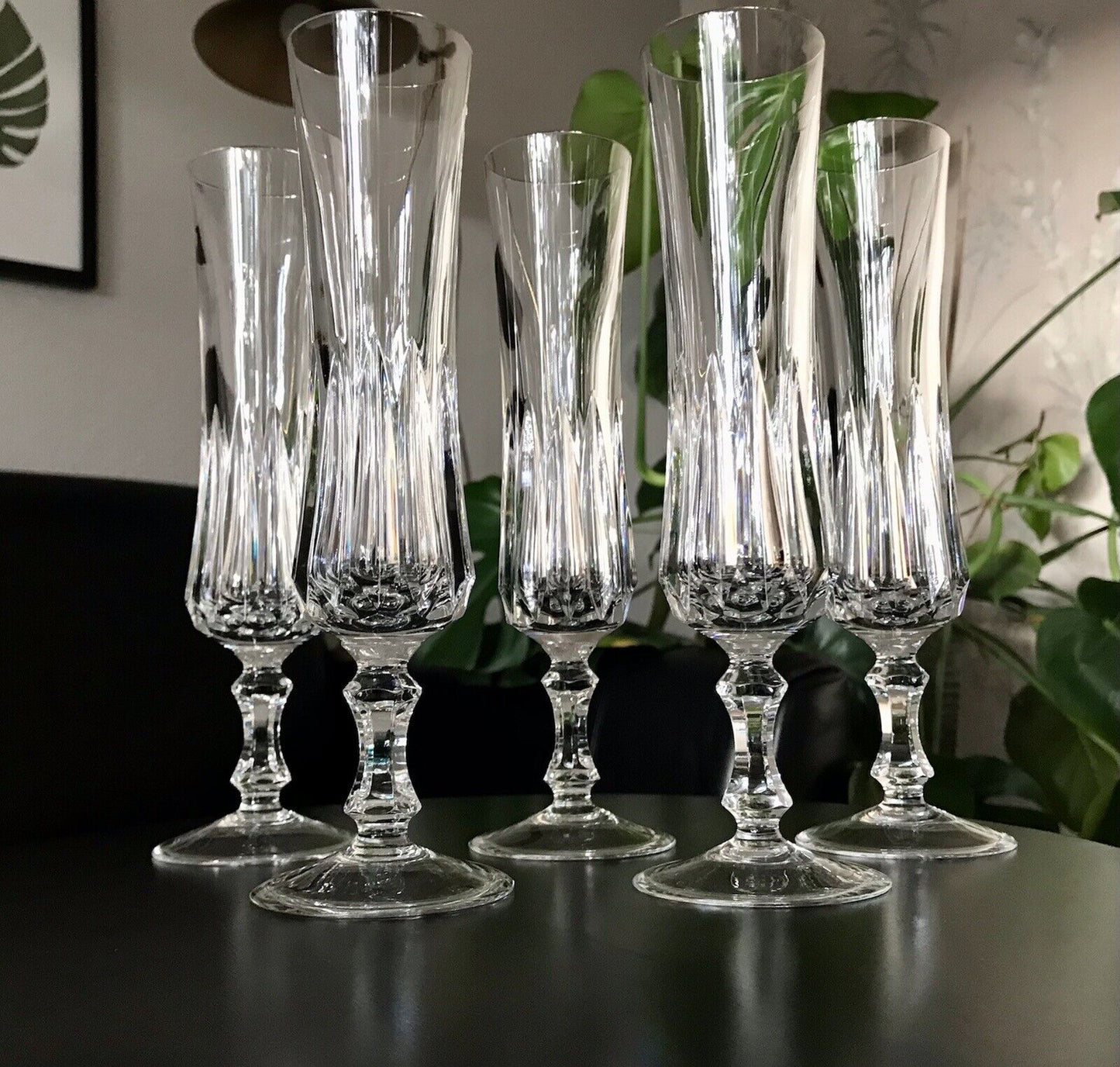 Vintage 5 EDEL Champagner Sektflöten Sektgläser Glas Kristallglas