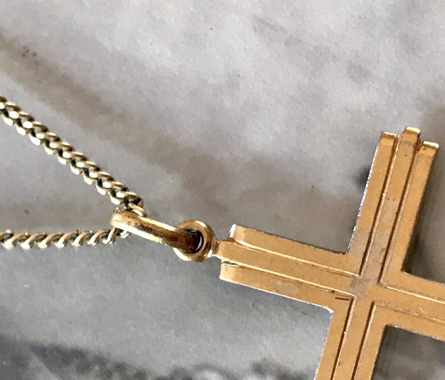 Antik? Vintage Kettenanhänger  Anhänger gold Amerikan Doublè Kreuz