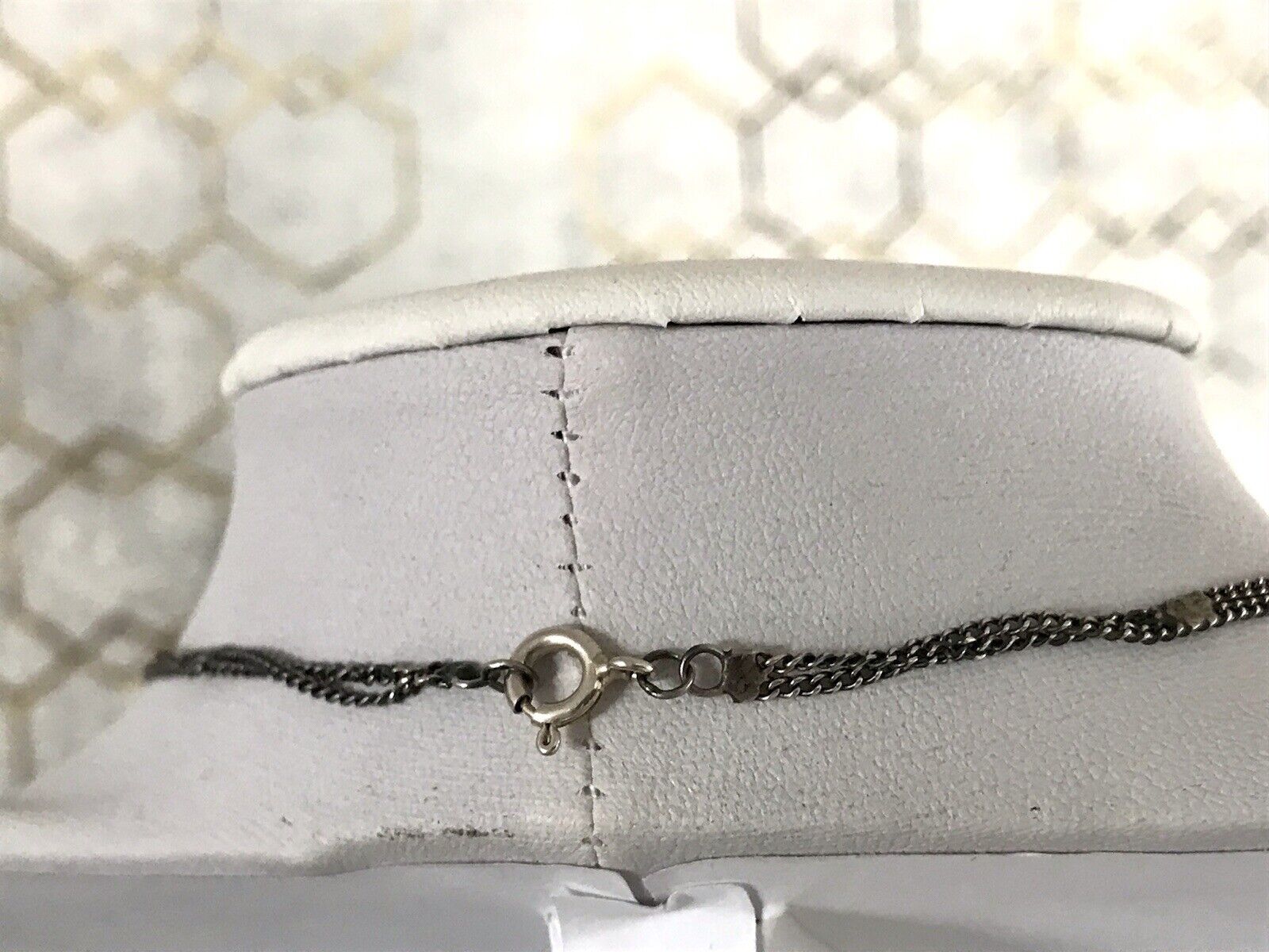 Antik Edel Jugendstil Art Déco 925 Silber Collier Halskette mit Onyx & Markasite