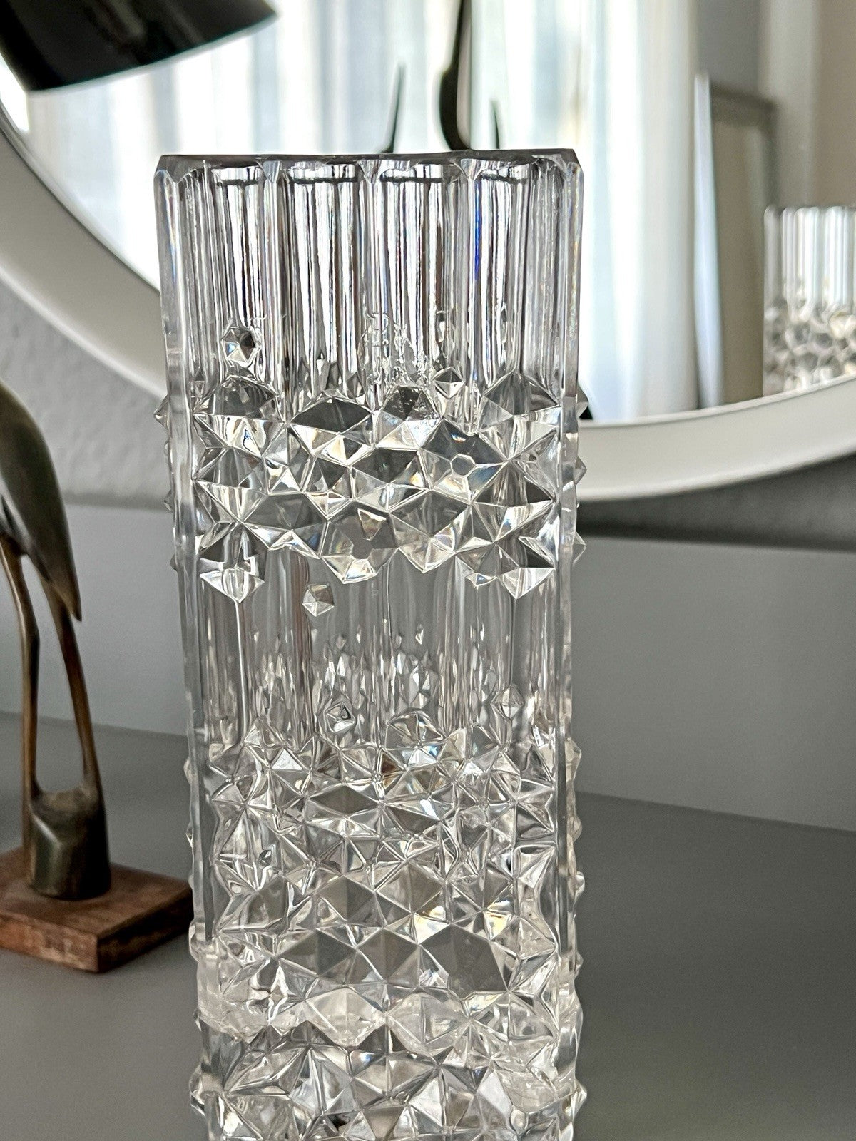 Vintage MCM Vase Blockvase Glasvase Glas Bleikristall Kristallglas Nachtmann?
