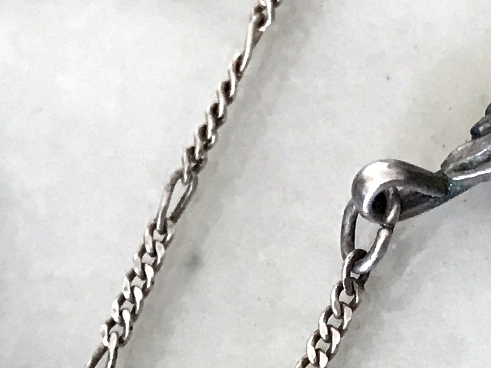 Antik alt 925 Sterling Silber Collier Halskette Türkis