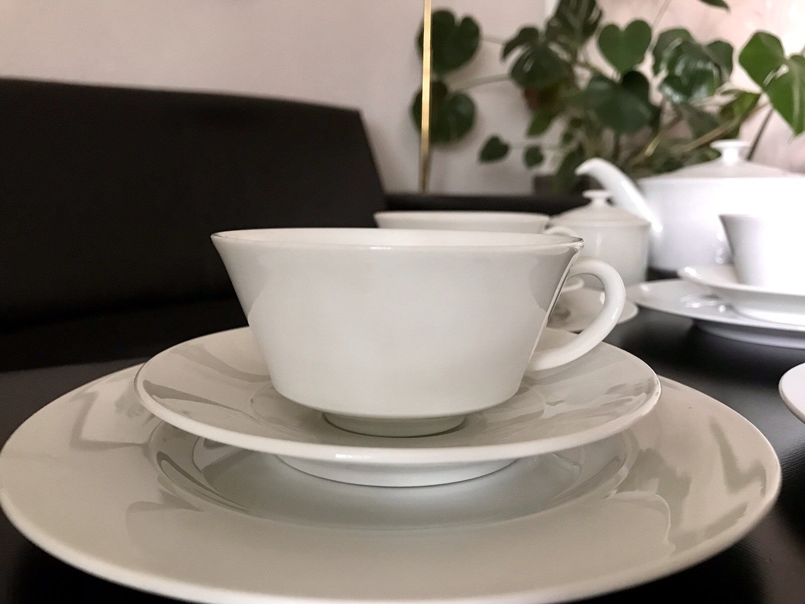 Ak Kaiser Porzellan Kaffeeservice 6 Personen modernes schlichtes Design weiß