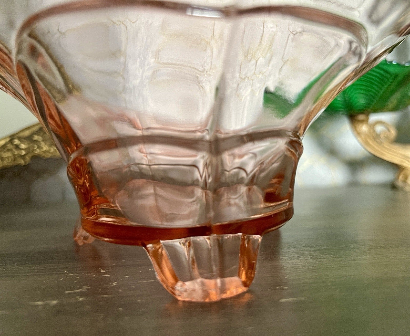 Antik Jardiniere Brockwitz Rosalin Rosa Art Déco Schale Pressglas Glasschale