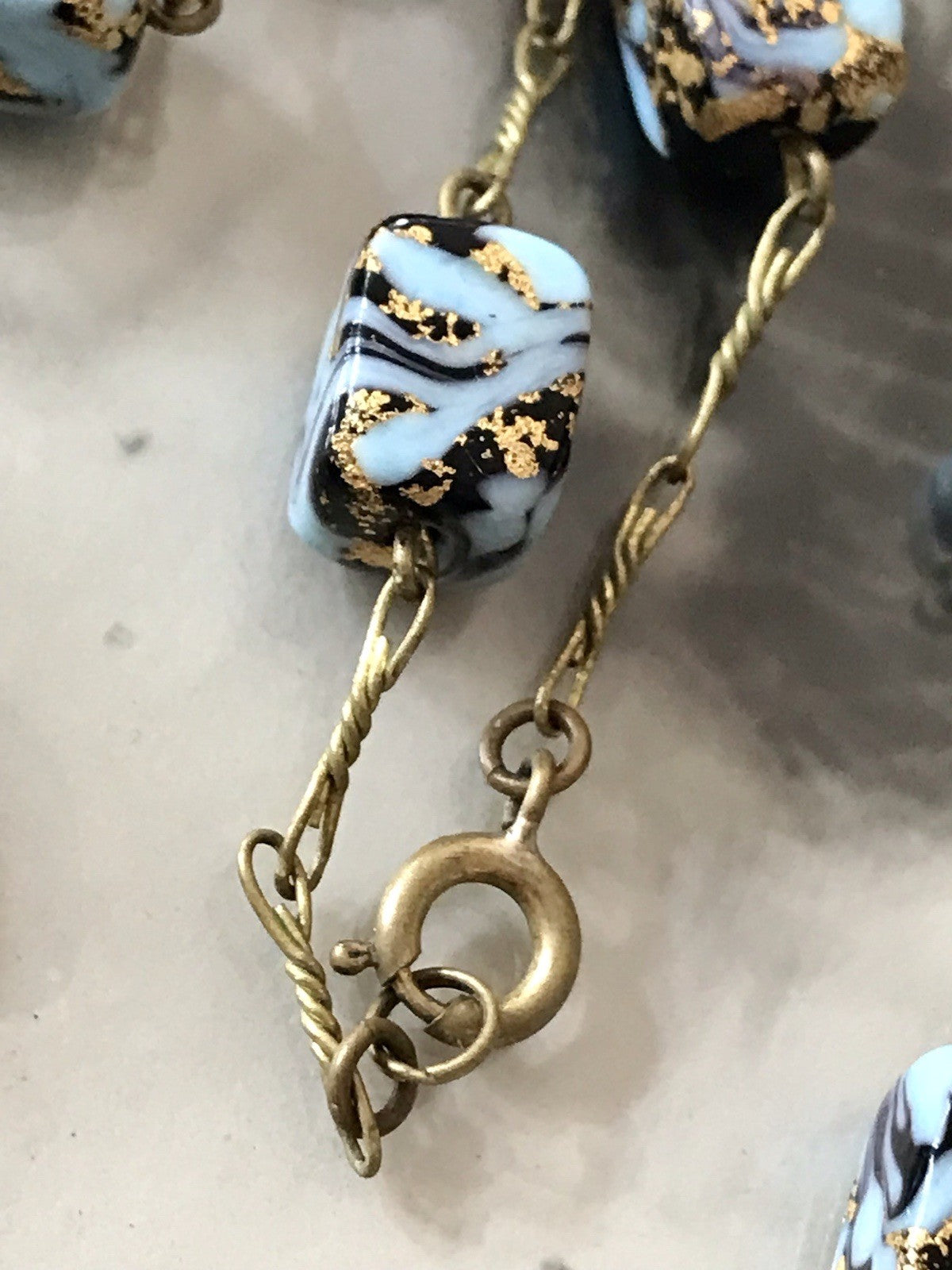 Alt Edel Vintage Halskette Kette Murano Perlen Sehr Schön