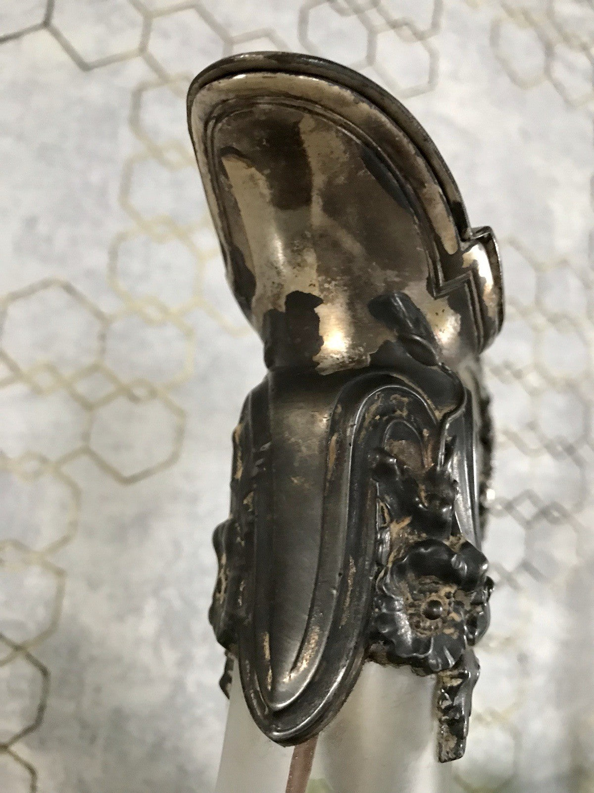 Antik Legras Karaffe Dekanter Schankkrug Glas versilbert Montur bemalt