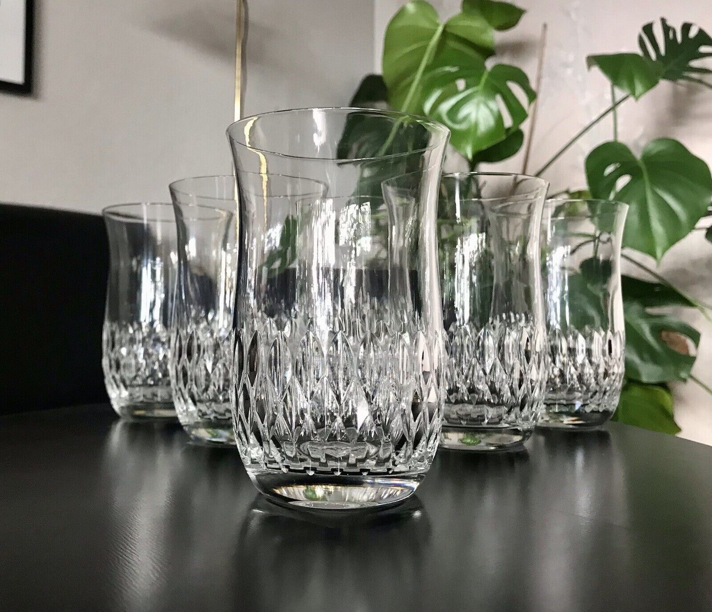 Vintage 6 EDEL  Wassergläser Trinkbecher Glas Kristallglas