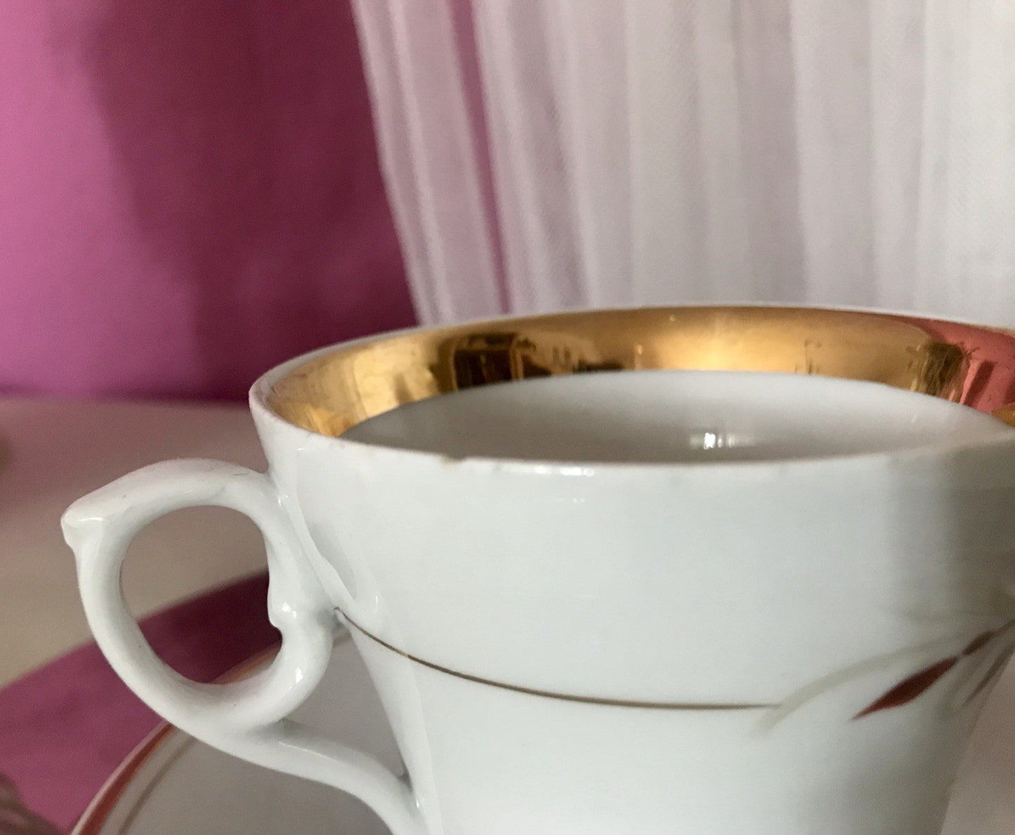 Antik Porzellan Andenken Becher Gedeck Sammeltasse Tasse „Dem Hausherrn“
