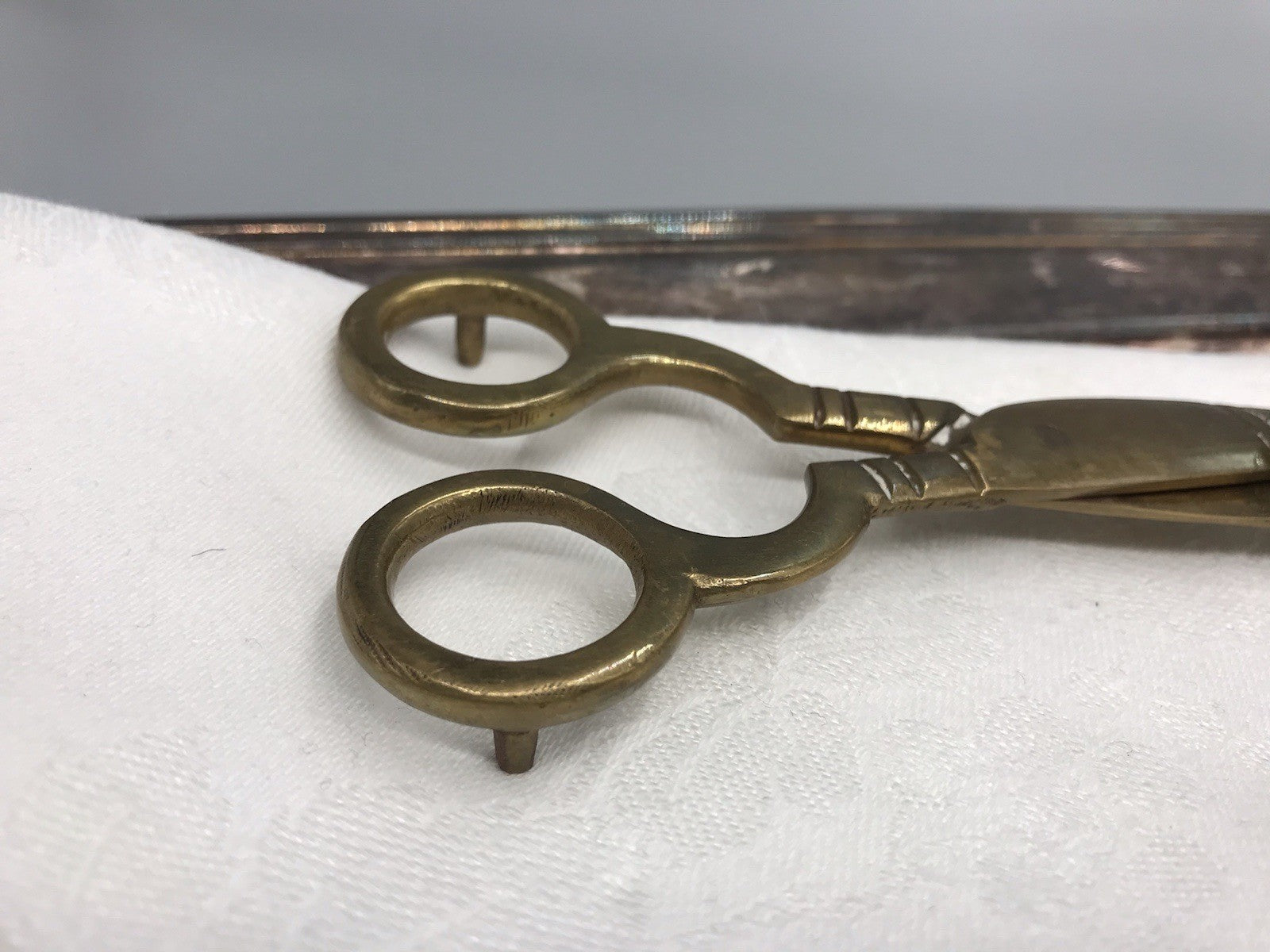 Alt Vintage Messing Dochtschere massiv