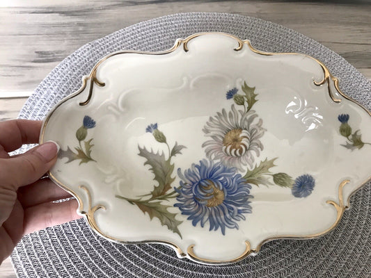 Antik Art Déco Porzellan Schale Zierschale Carstens Sorau Distel Ingrid