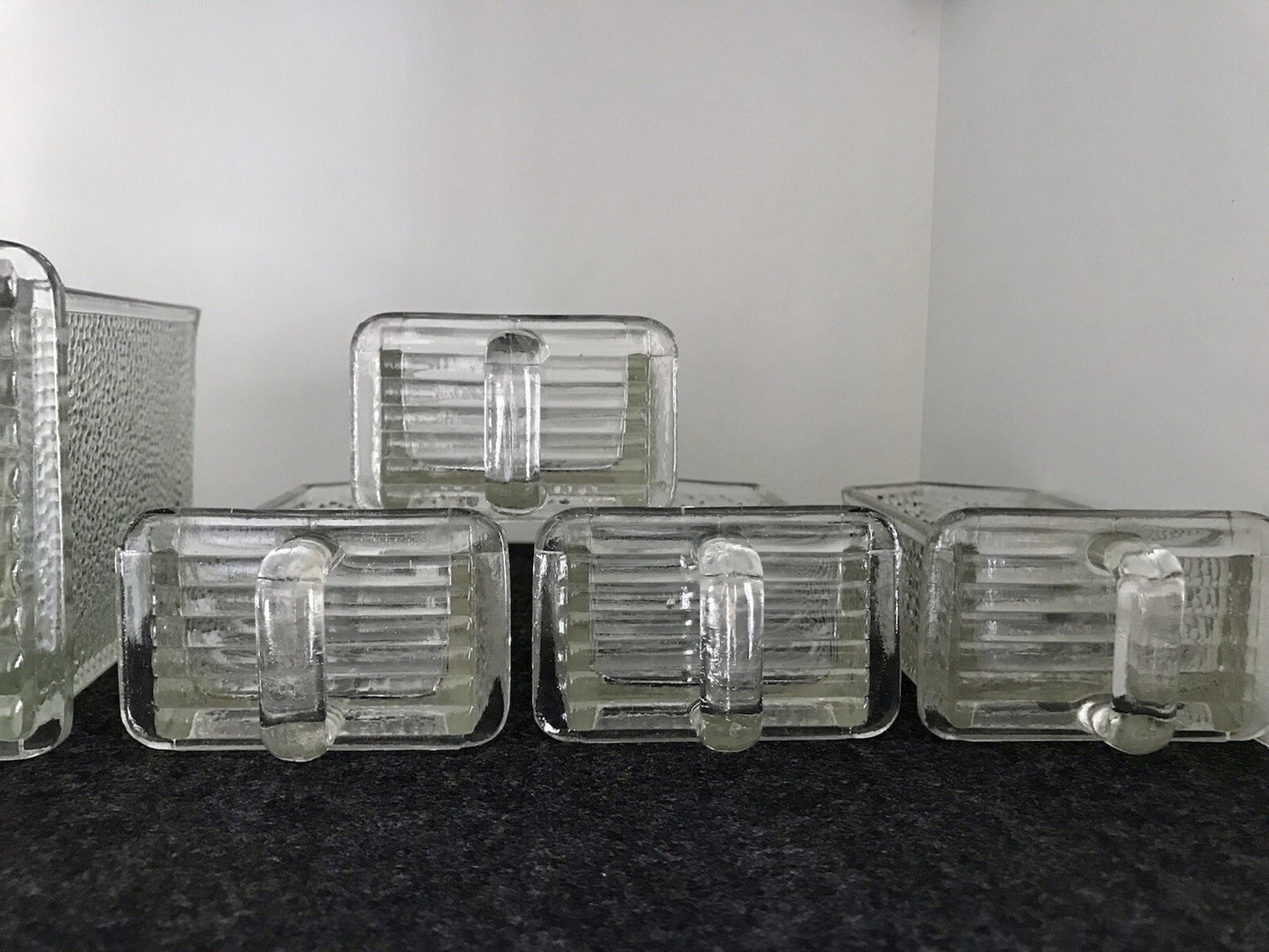 Antik 8 Art Déco Vintage Schütten Glas Pressglas Ponce Vorratsgefäße
