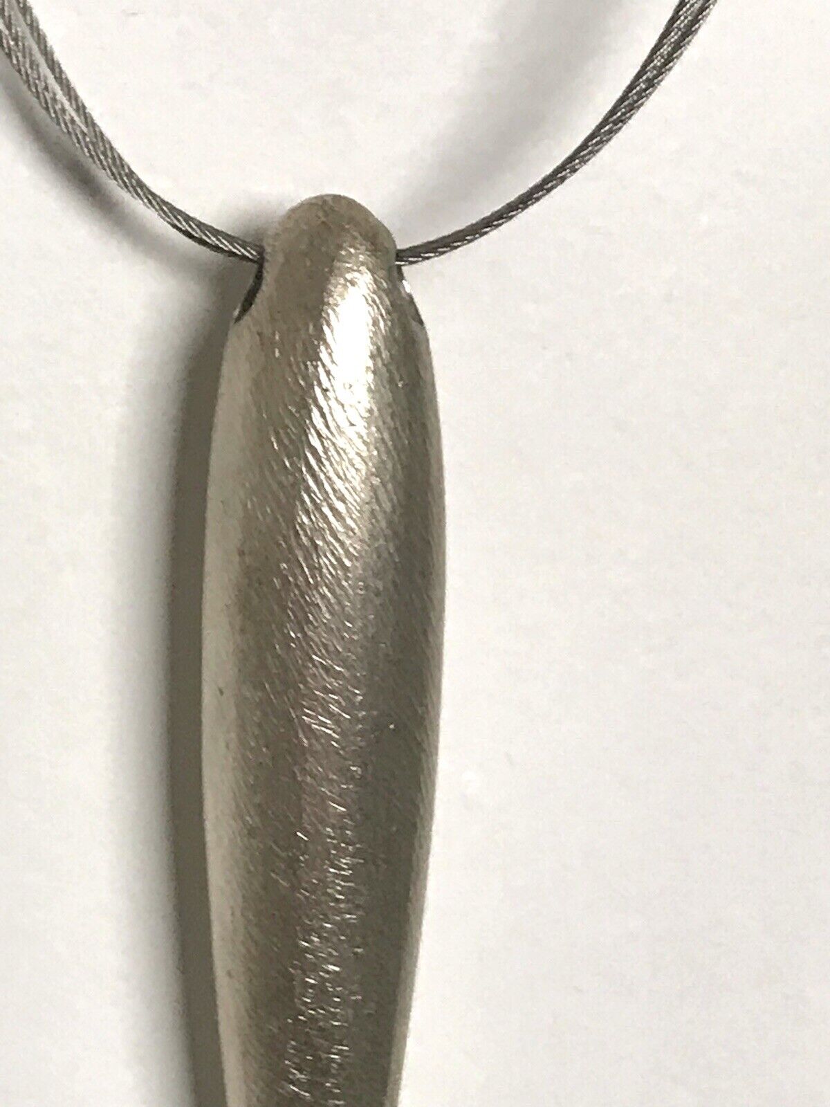 Vintage 925 Silber Collier lange Halskette Collier Anhänger Fisch Wall? Designer