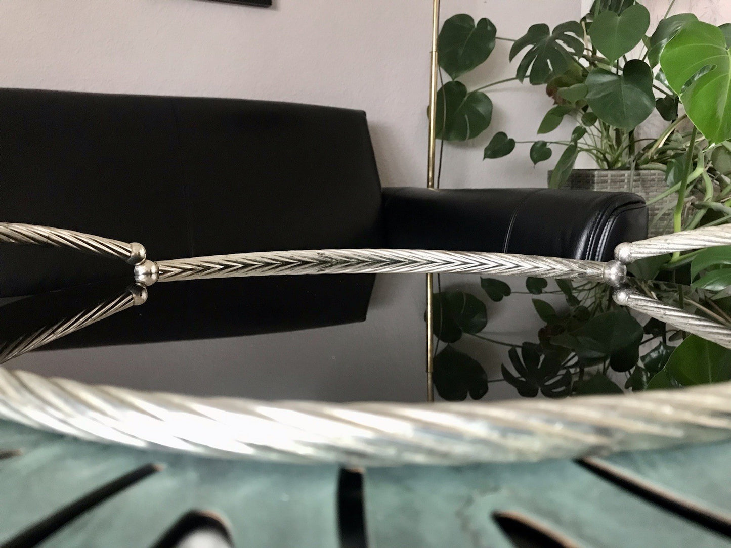 Vintage Designer Tablett Serviertablett versilbert Dimart ? Italien 80er Jahre