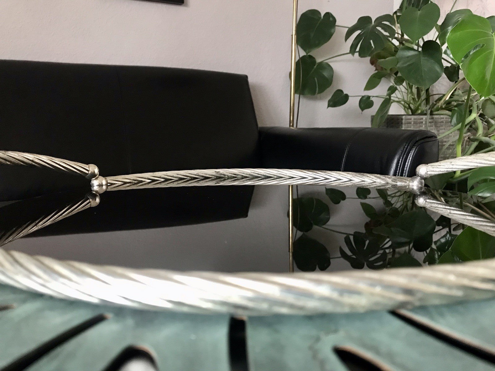 Vintage Designer Tablett Serviertablett versilbert Dimart ? Italien 80er Jahre