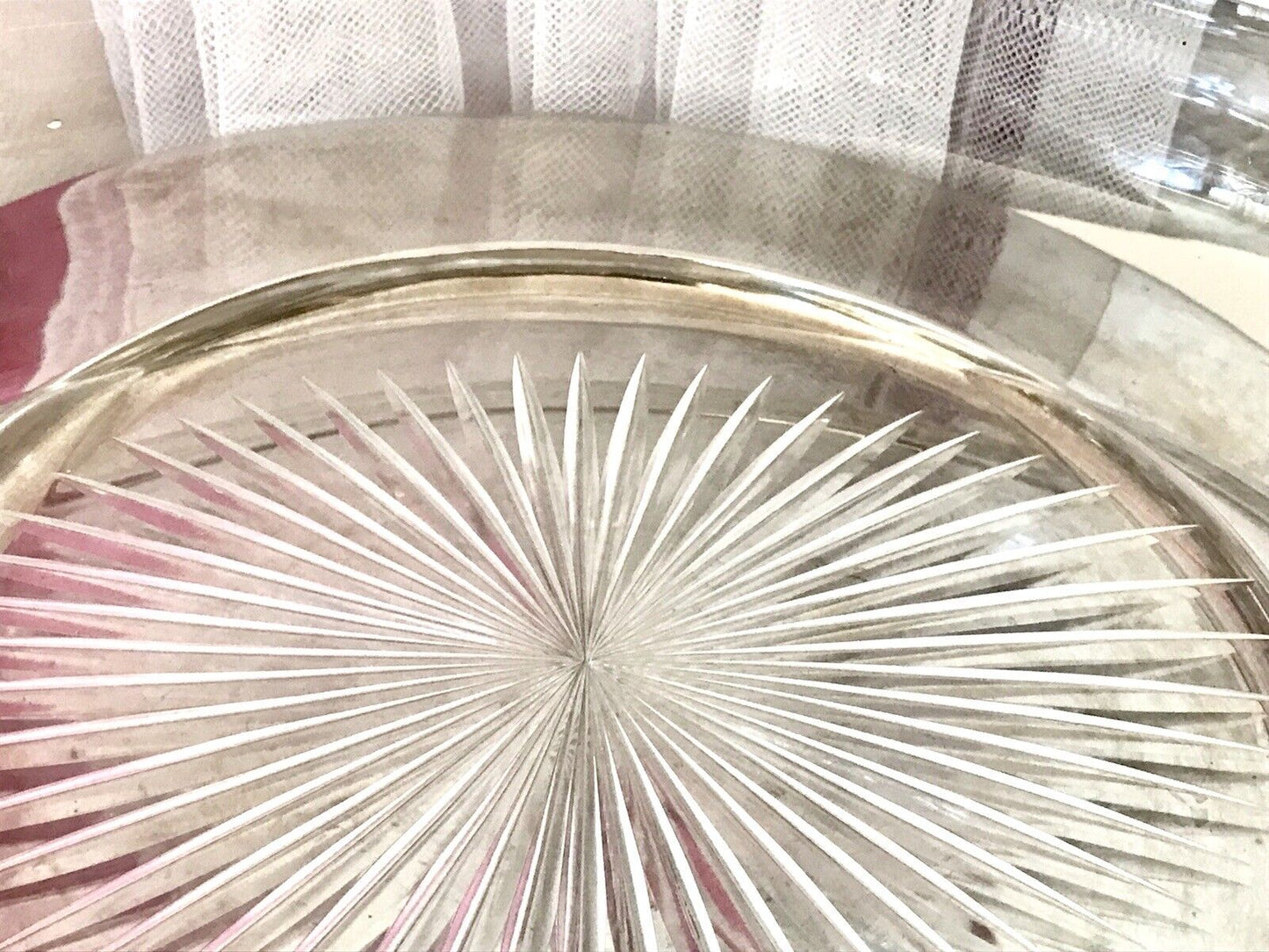 Antik Groß Bleikristall Schale Glasschale Jardiniere Kristallglas Glaseinsatz