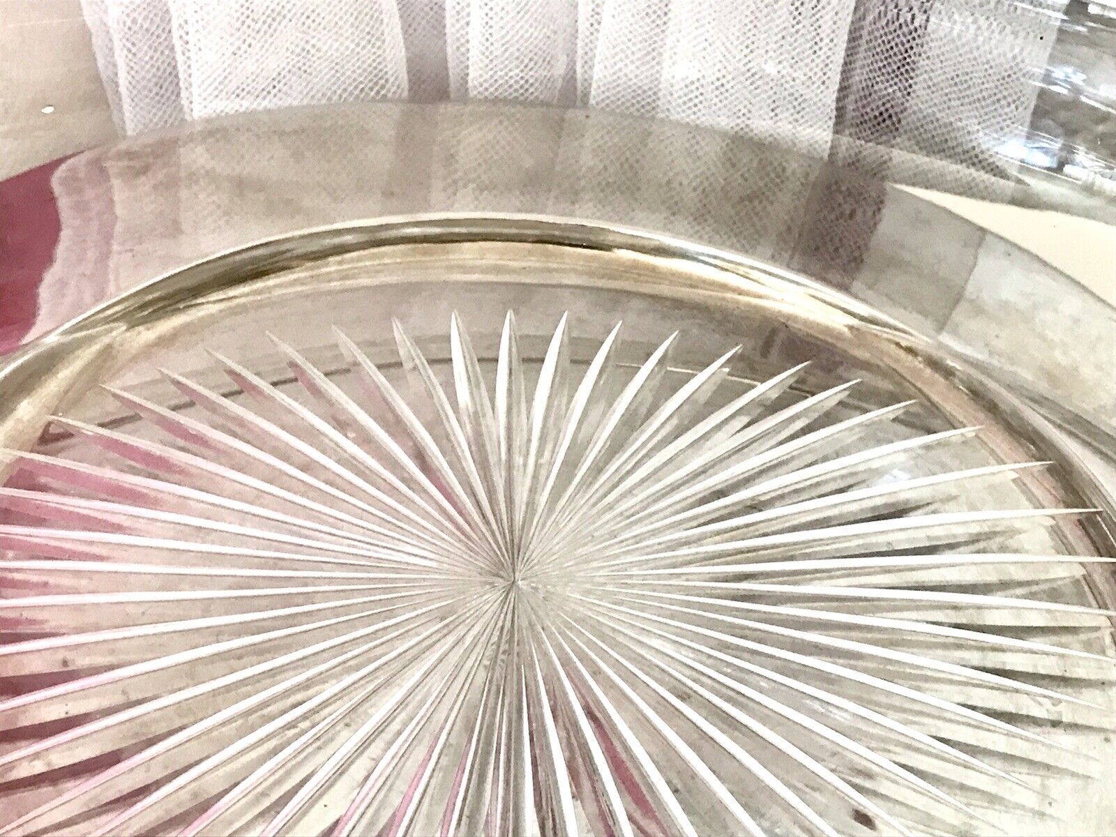 Antik Groß Bleikristall Schale Glasschale Jardiniere Kristallglas Glaseinsatz