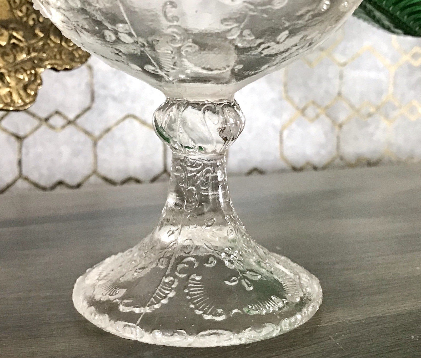 Antik Jugendstil Pressglas Schale Fußschale Schale Zuckerschale Bonboniere süß