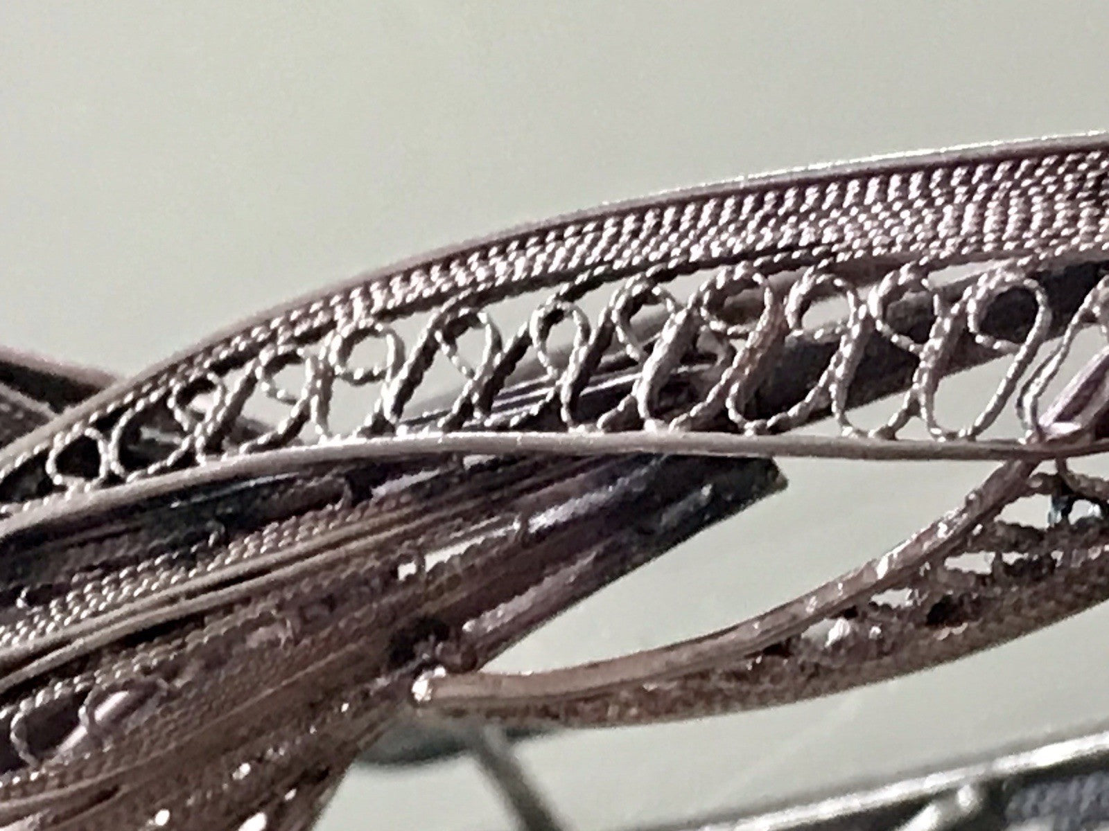 Antik filigran Blüte Blume 2in1 Anhänger Kettenanhänger Brosche Silber