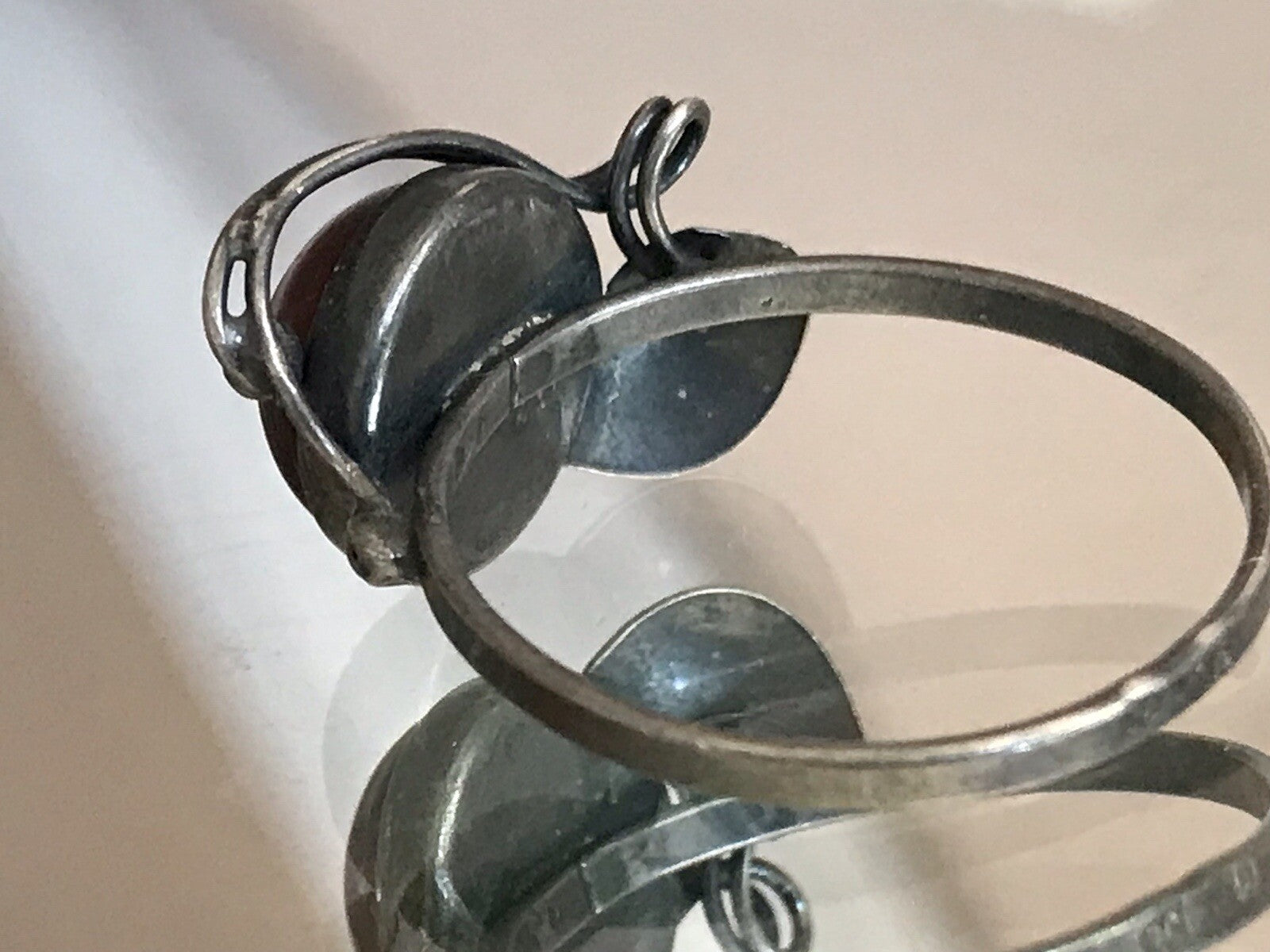 Alt Antik Edel Bernstein DAMEN RING Silber Super Design! Gr.59 18,8 mm Wow